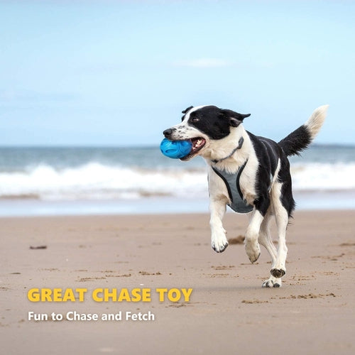 Soft & Durable Rubber Rugby Dog Ball With Squeaker - Coastal Paw & Co