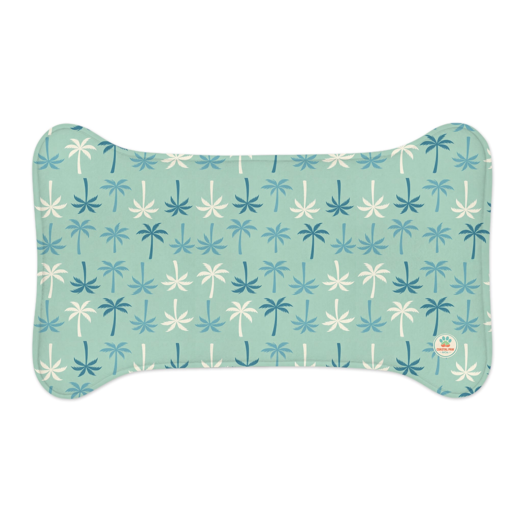 Palm Tree Pattern Pet Feeding Mat | Waterproof Non-Slip Bowl Placemat