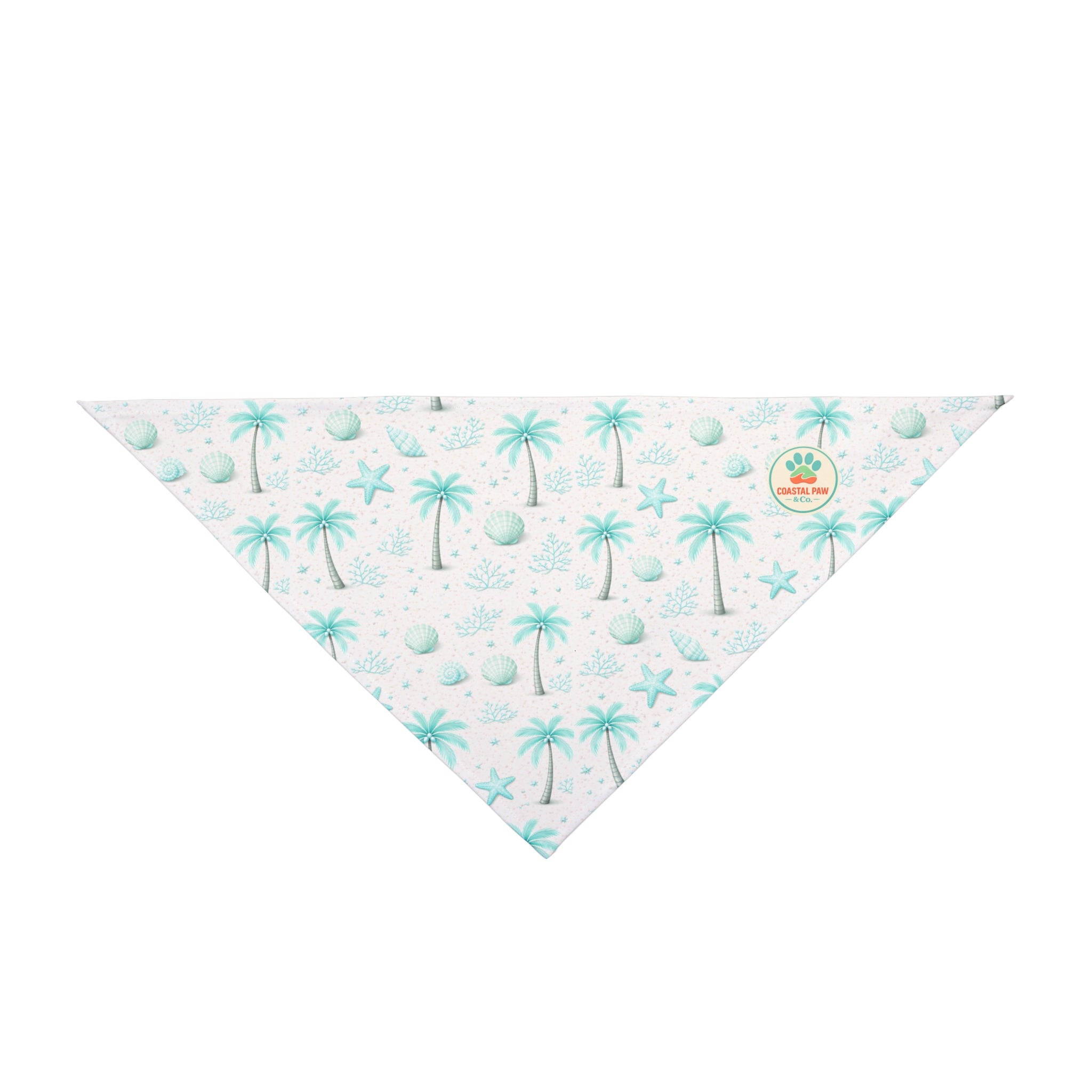 Aqua Palm Tree Pattern Pet Bandana | Tropical Beach Print