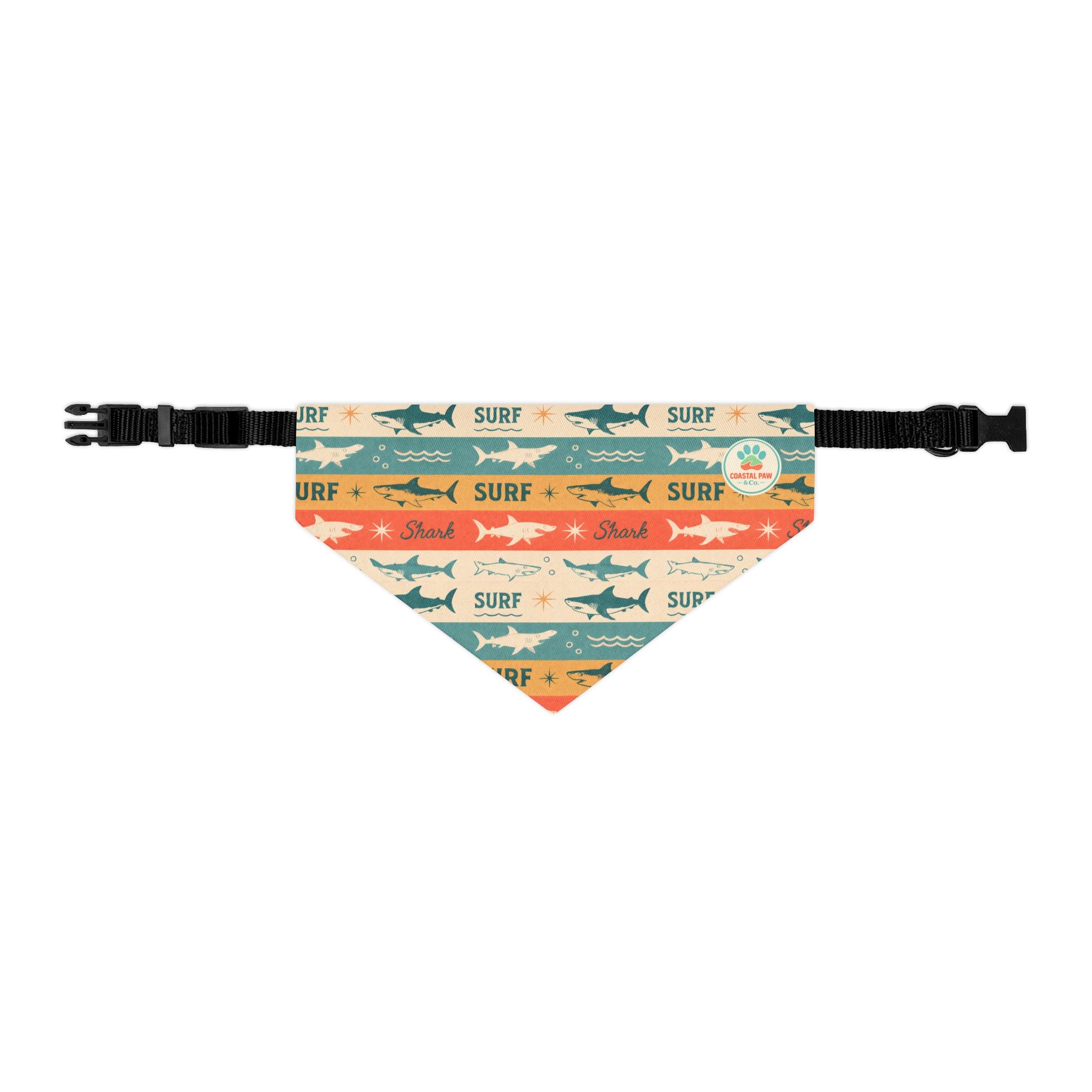 Retro Surf Sharks Pet Bandana Collar