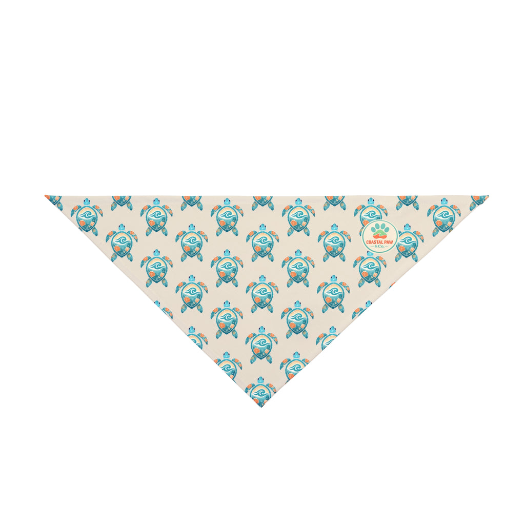 Blue Turtle Pattern Pet Bandana | Cute Sea Turtle Print