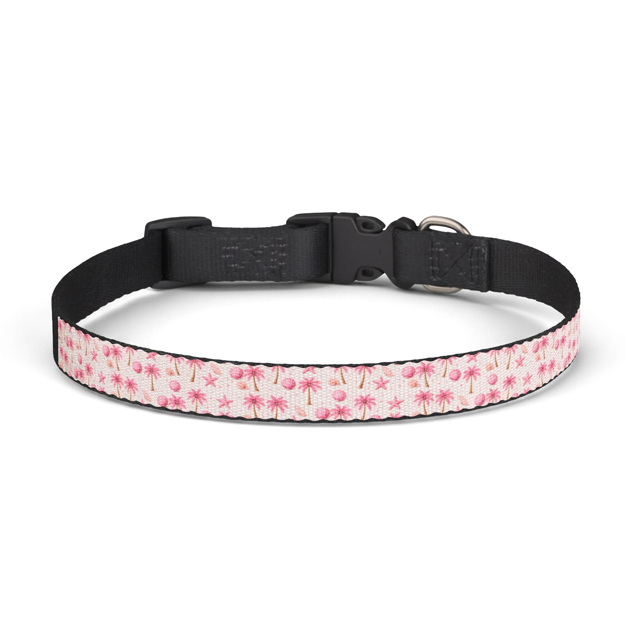 Pink Palm Tree Pattern Clip-on Collar | Pet Collar