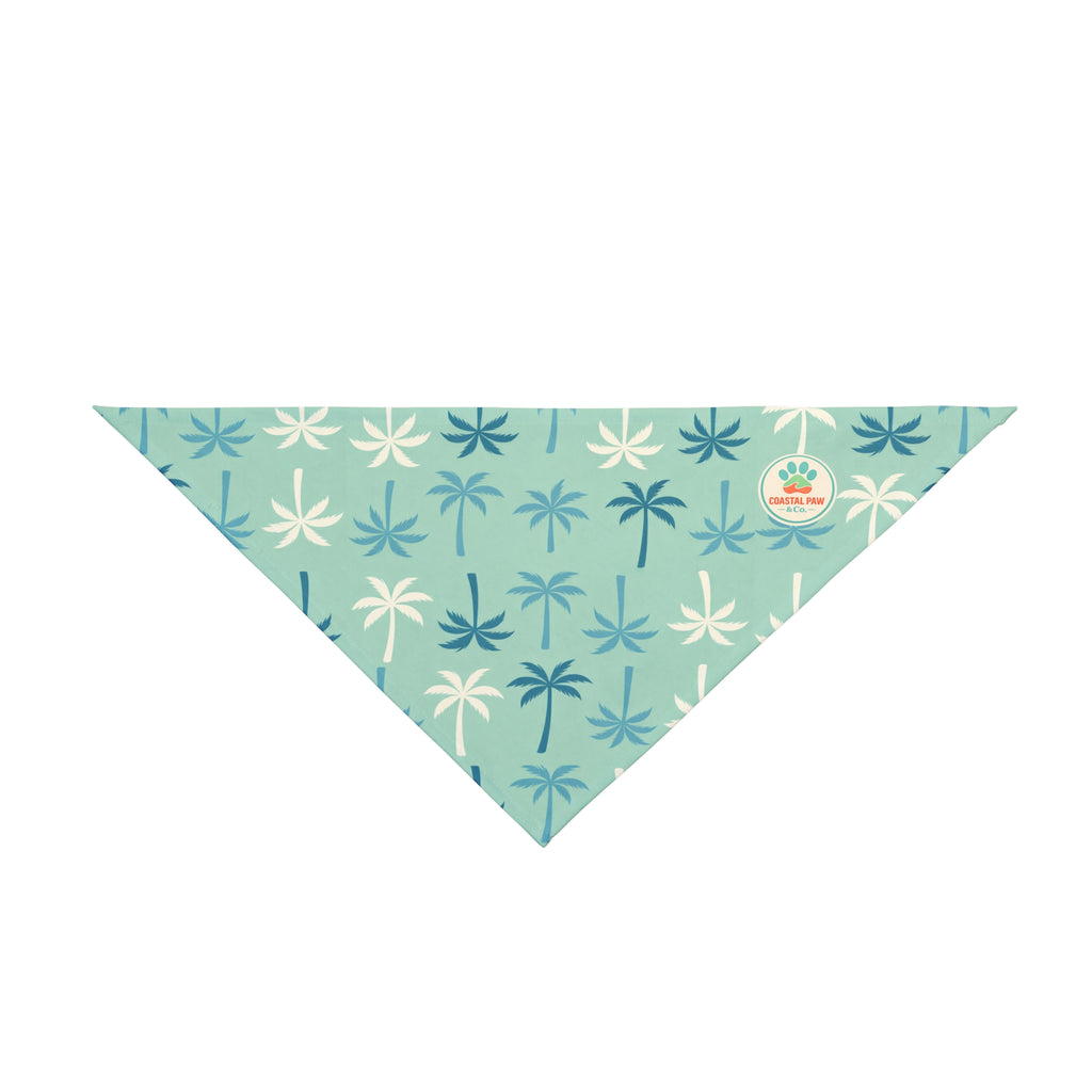 Teal Palm Tree Pattern Pet Bandana | Tropical Dog Bandana