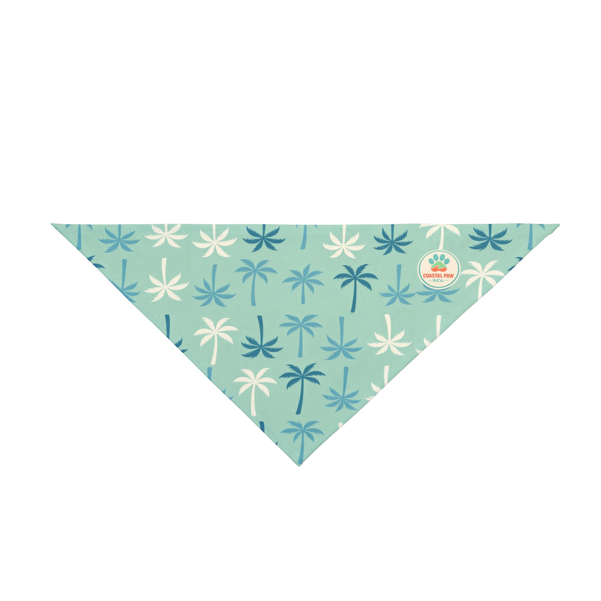 Teal Palm Tree Pattern Pet Bandana | Tropical Dog Bandana