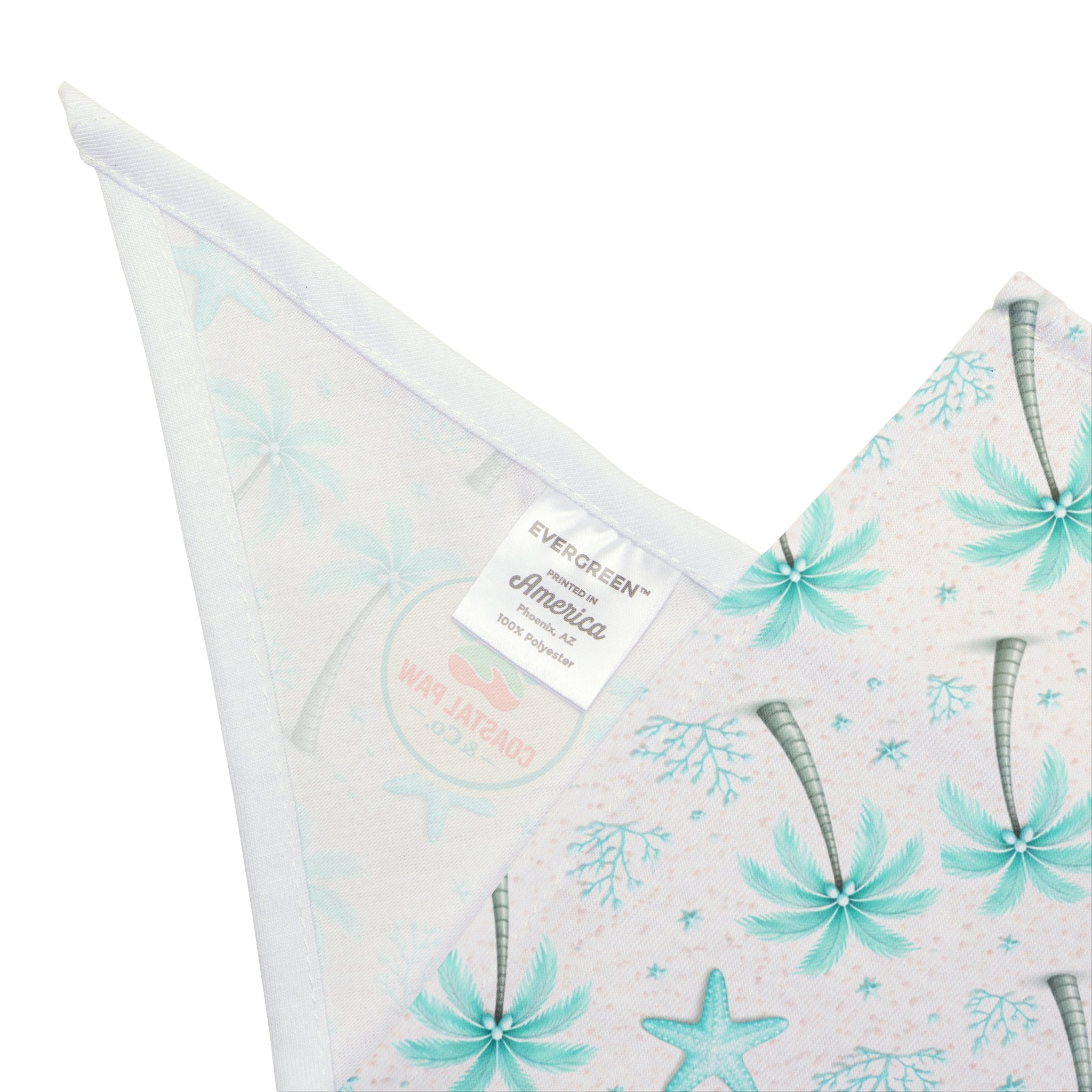 Aqua Palm Tree Pattern Pet Bandana | Tropical Beach Print