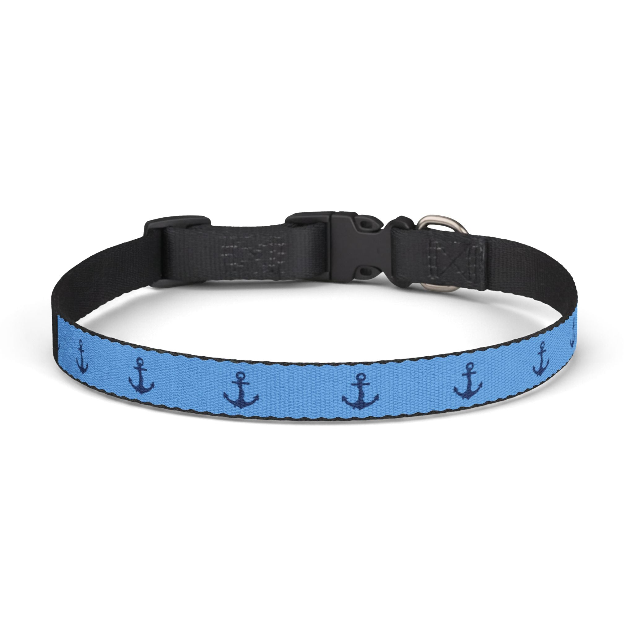Nautical Anchor Pattern Clip-on Pet Collar | Blue Dog Collar
