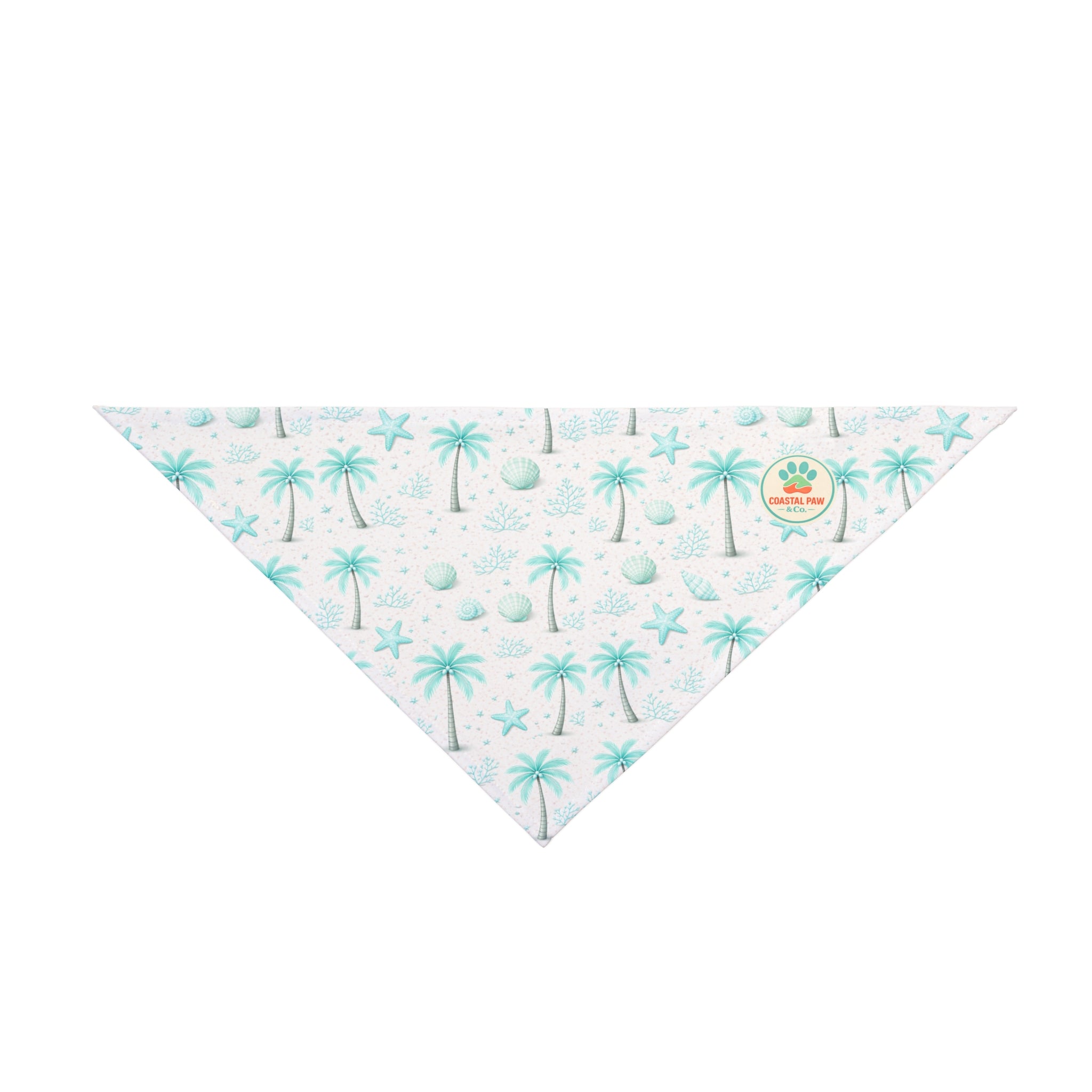 Aqua Palm Tree Pattern Pet Bandana | Tropical Beach Print