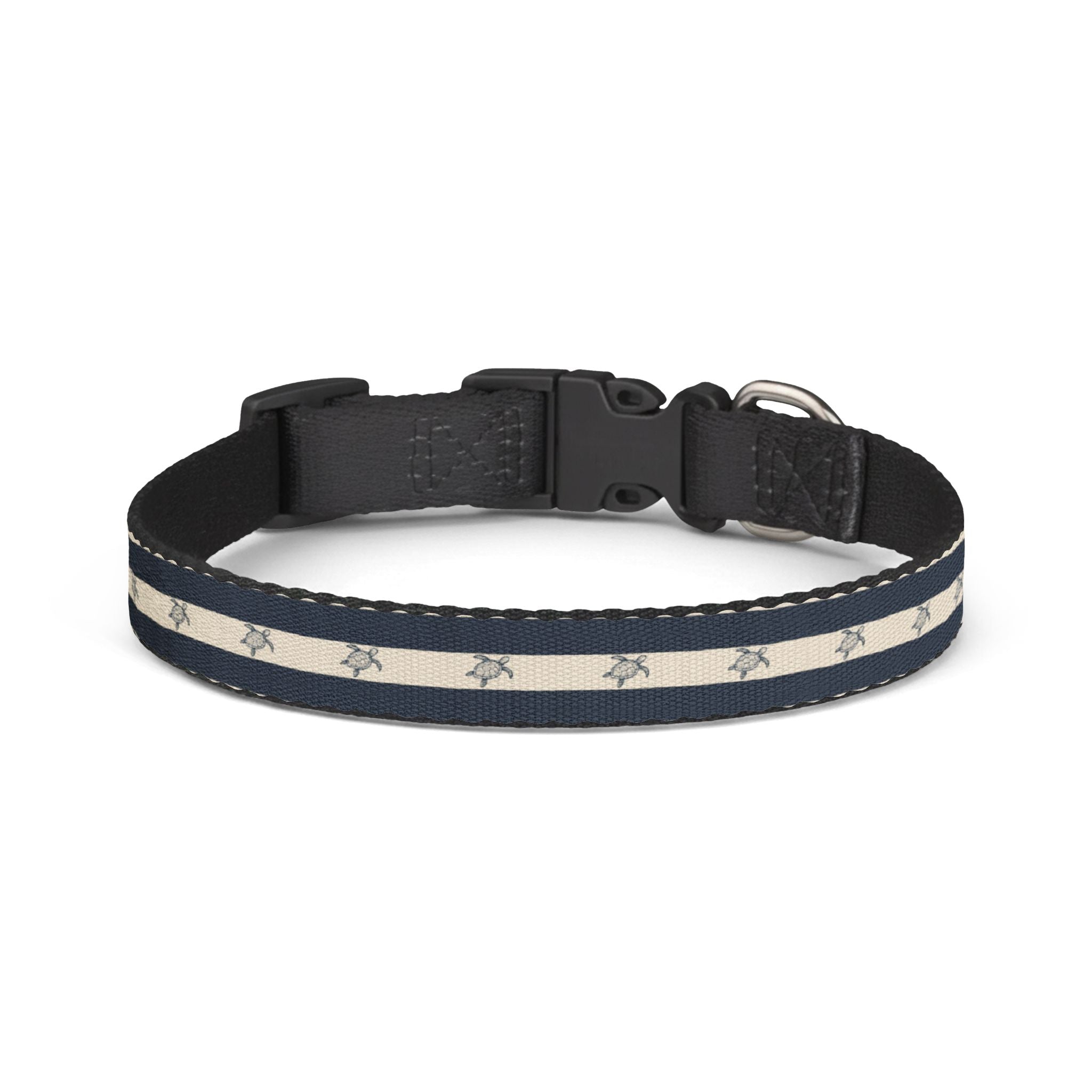 Nautical Turtle Pattern Clip-on Pet Collar | Navy Stripe Collar