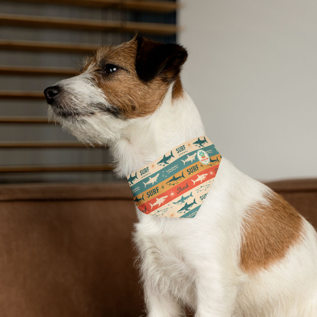 Retro Surf Sharks Pet Bandana Collar