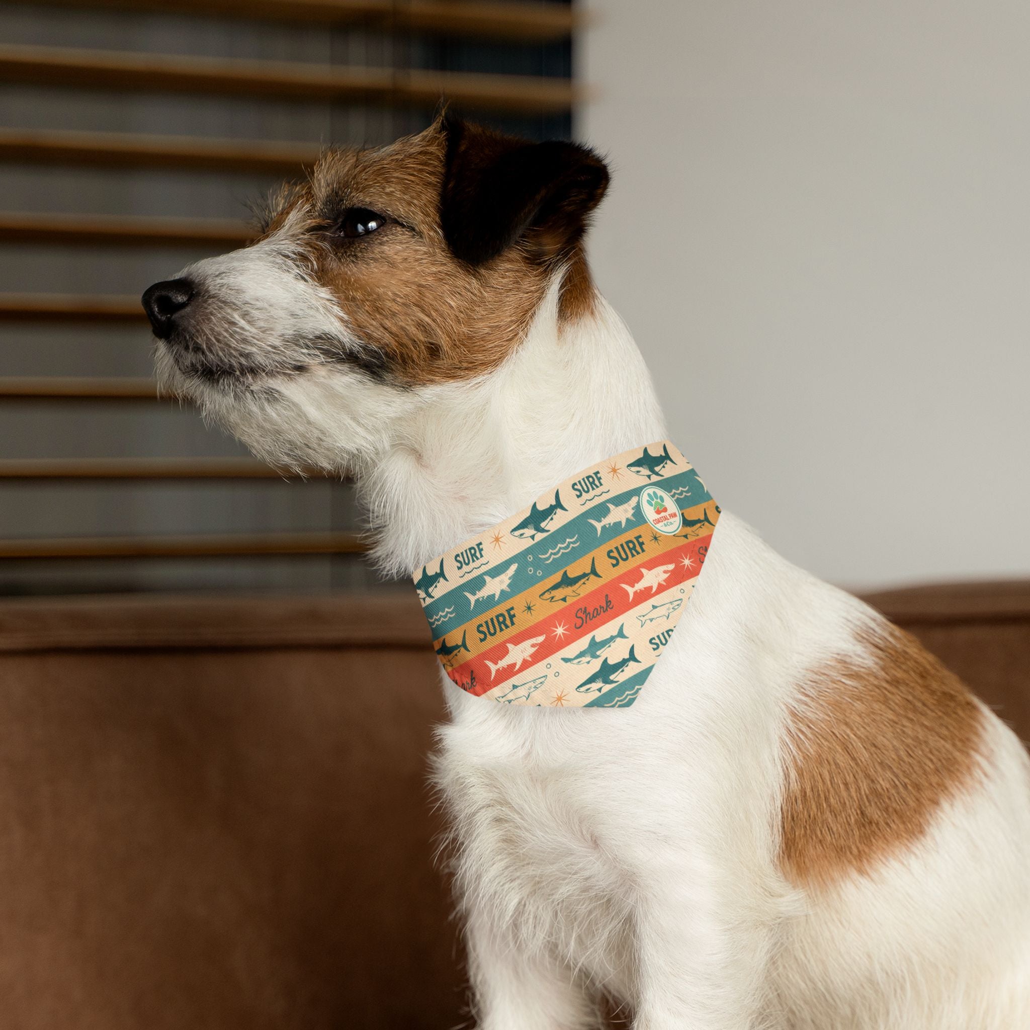 Retro Surf Sharks Pet Bandana Collar