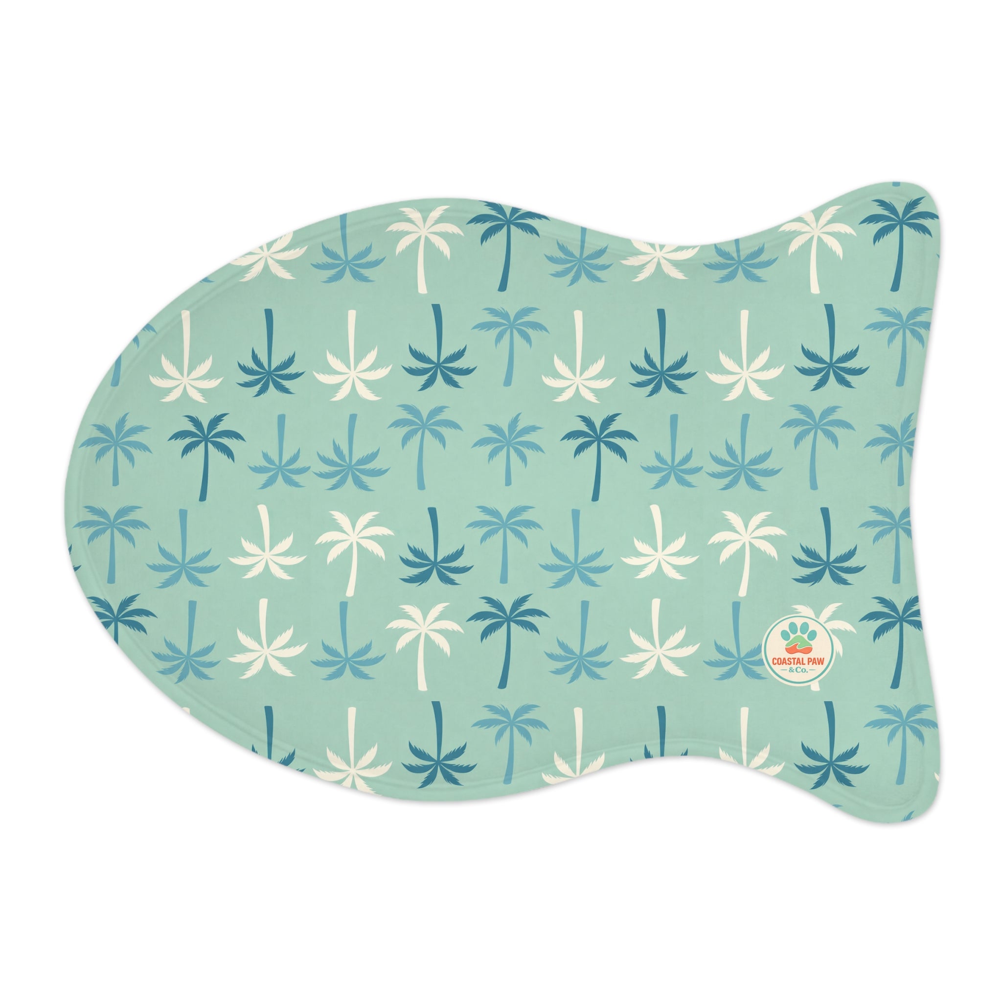 Palm Tree Pattern Pet Feeding Mat | Waterproof Non-Slip Bowl Placemat