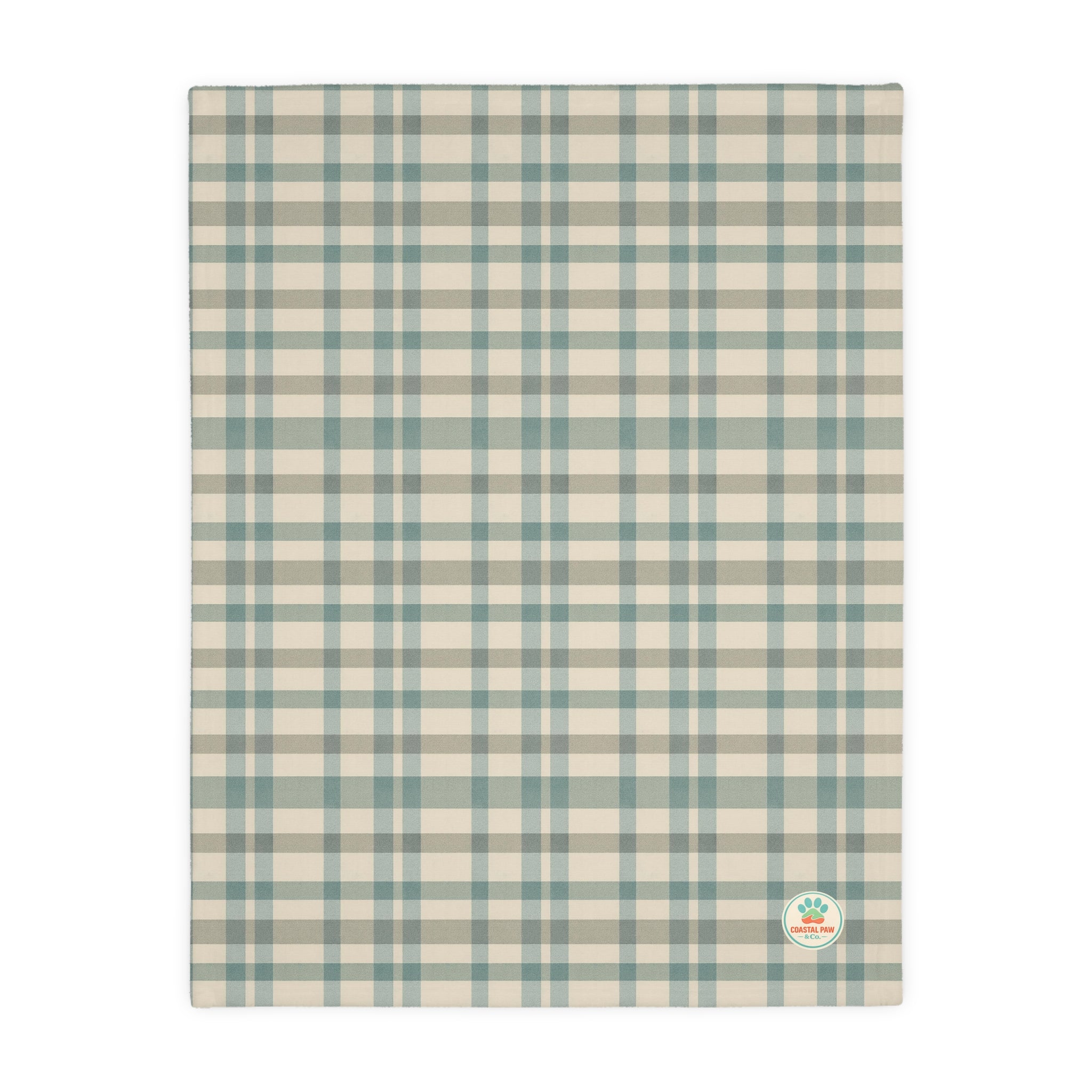 Blue Plaid and Palm Trees Blanket | Reversible Two-Sided Throw