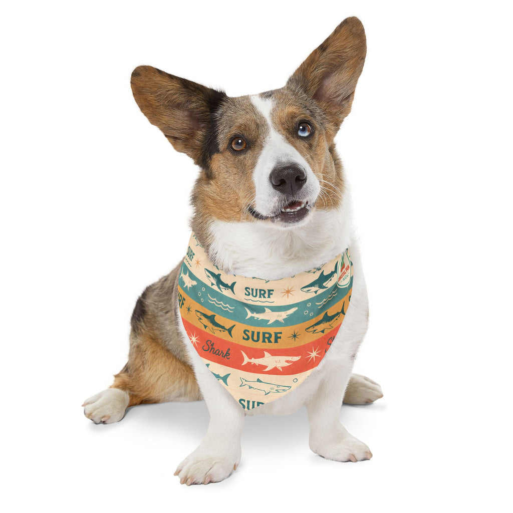 Retro Surf Sharks Pet Bandana Collar