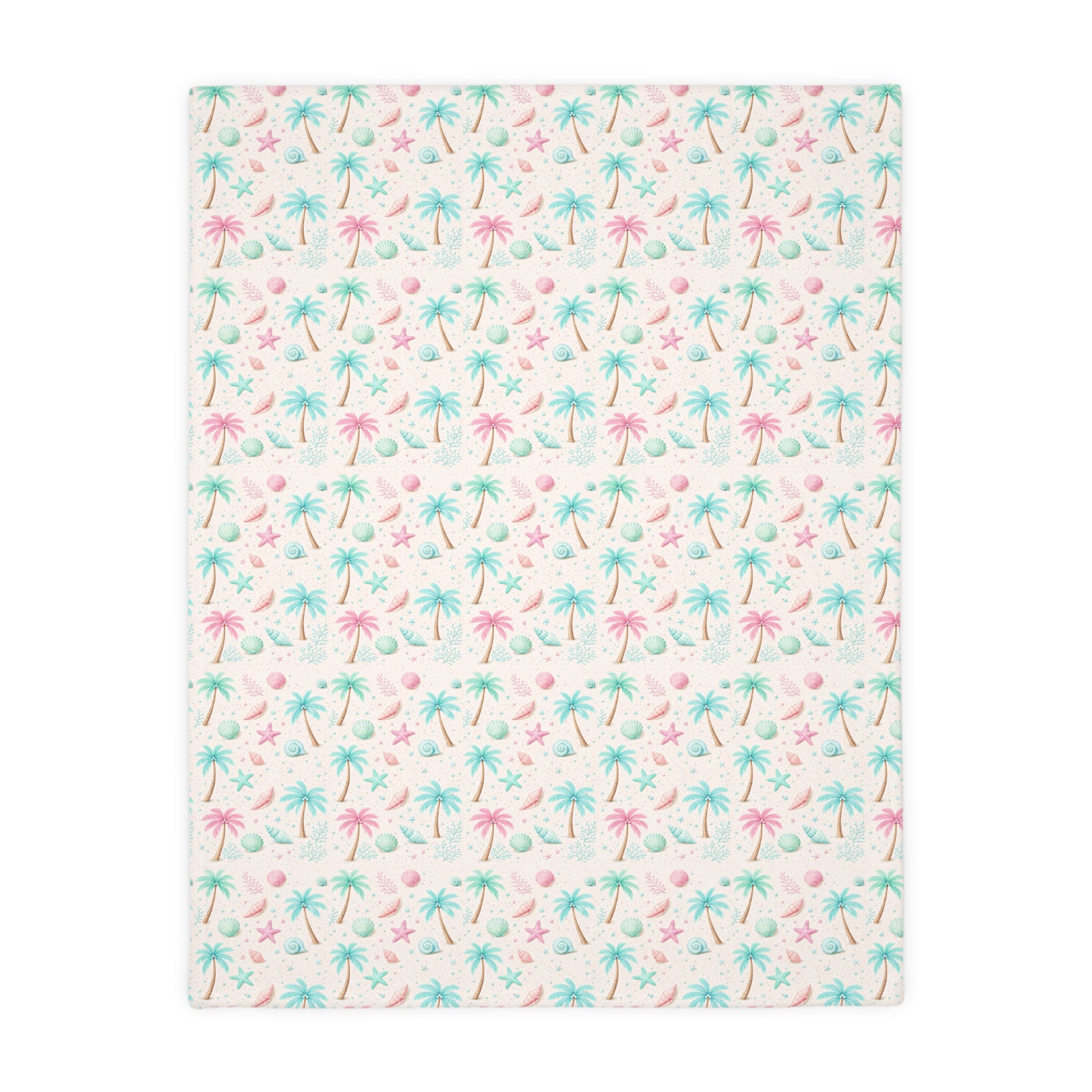 Pastel Palm Trees Blanket | Velveteen Microfiber Throw