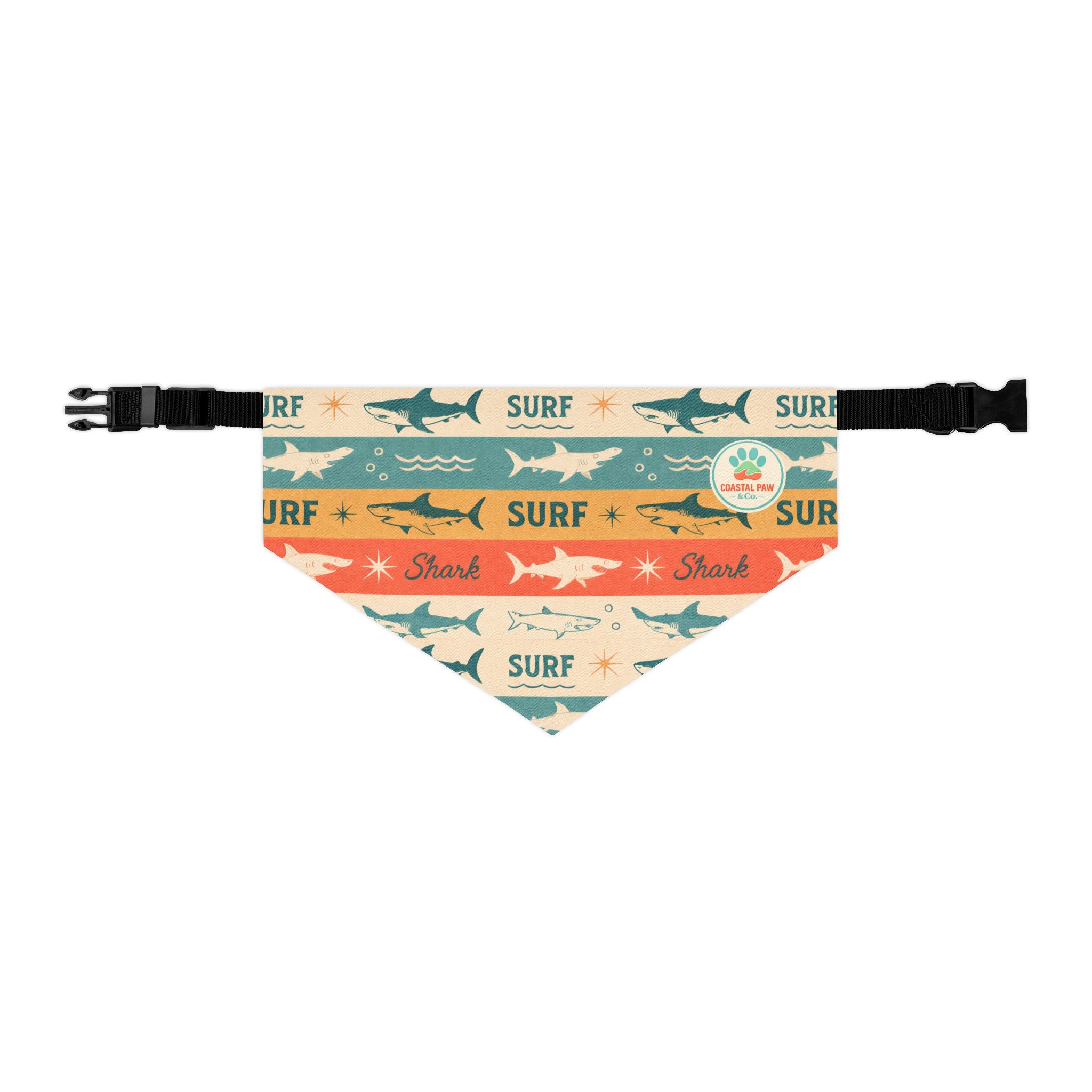 Retro Surf Sharks Pet Bandana Collar