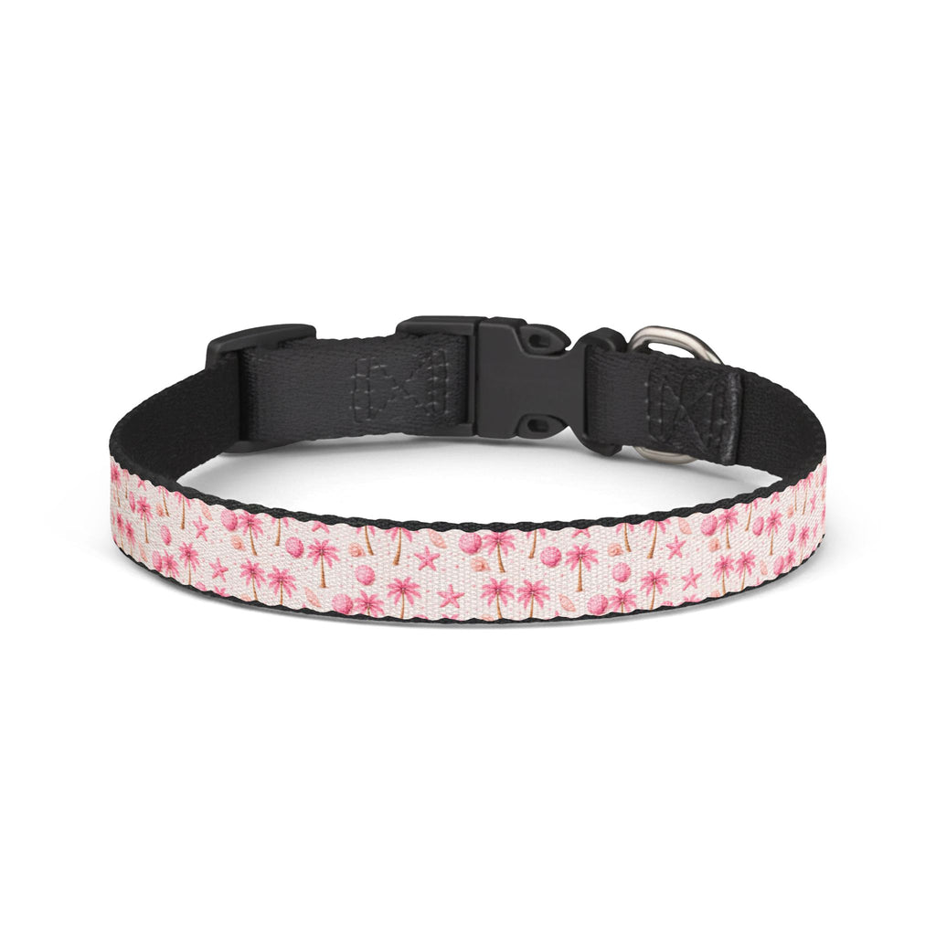 Pink Palm Tree Pattern Clip-on Collar | Pet Collar