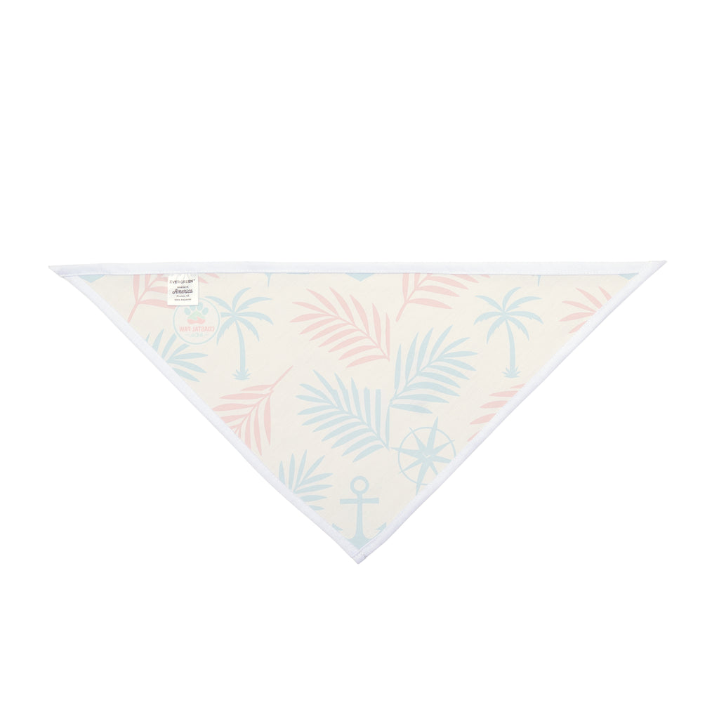 Tropical Palm Anchor Pattern Pet Bandana | Nautical Summer Dog Bandana