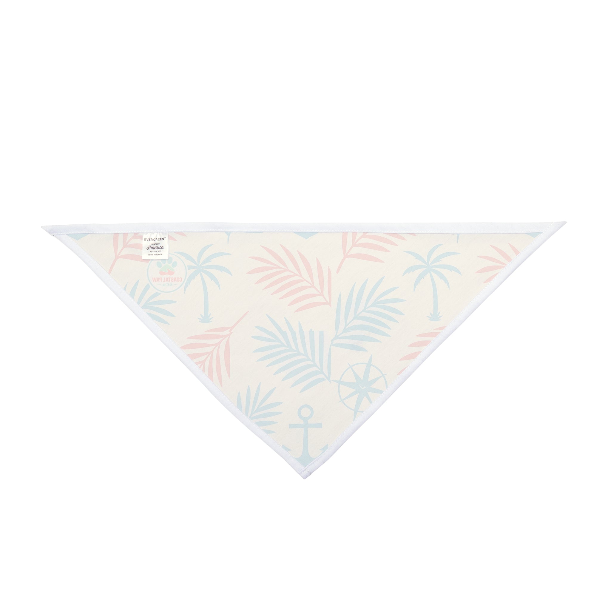 Tropical Palm Anchor Pattern Pet Bandana | Nautical Summer Dog Bandana