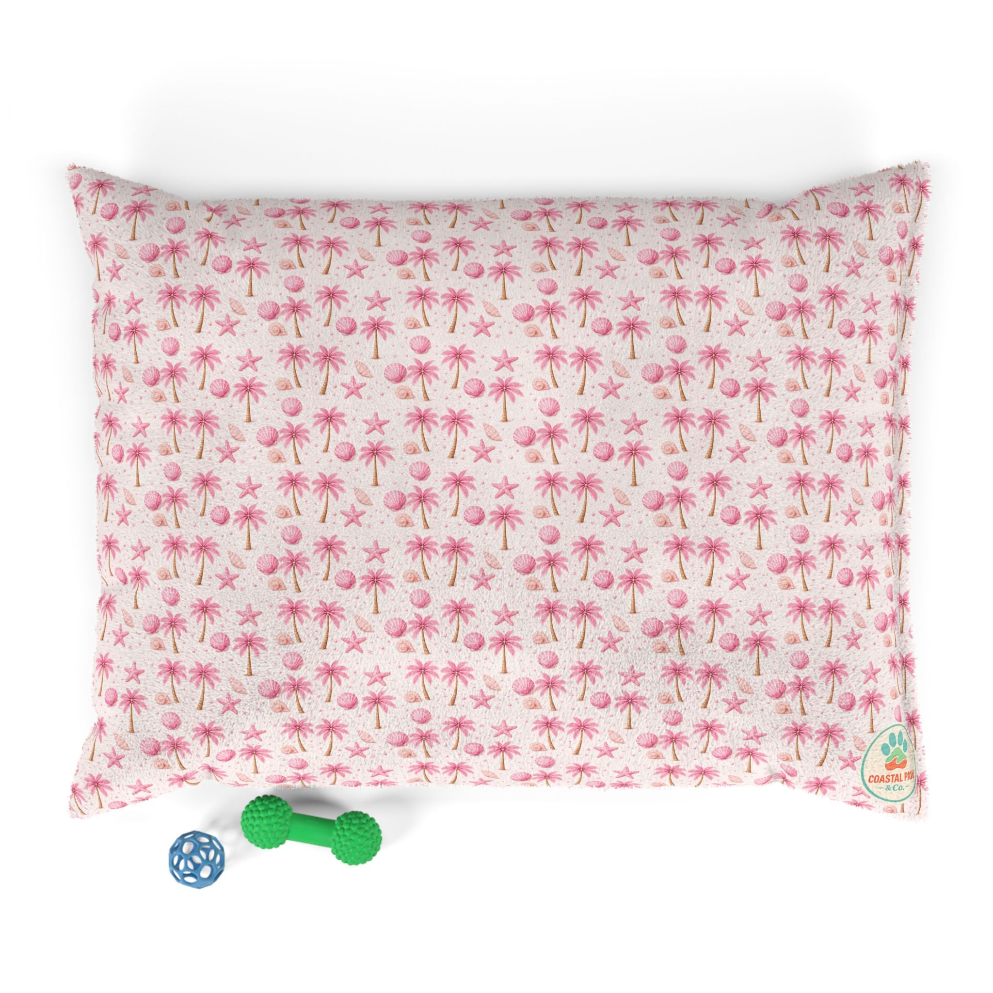 Pink Palm Trees Pattern Pet Bed | Tropical Palm Print Cushion