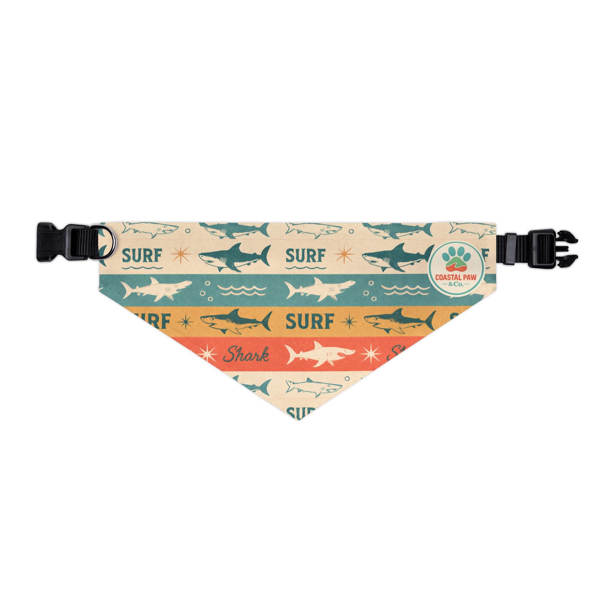 Retro Surf Sharks Pet Bandana Collar