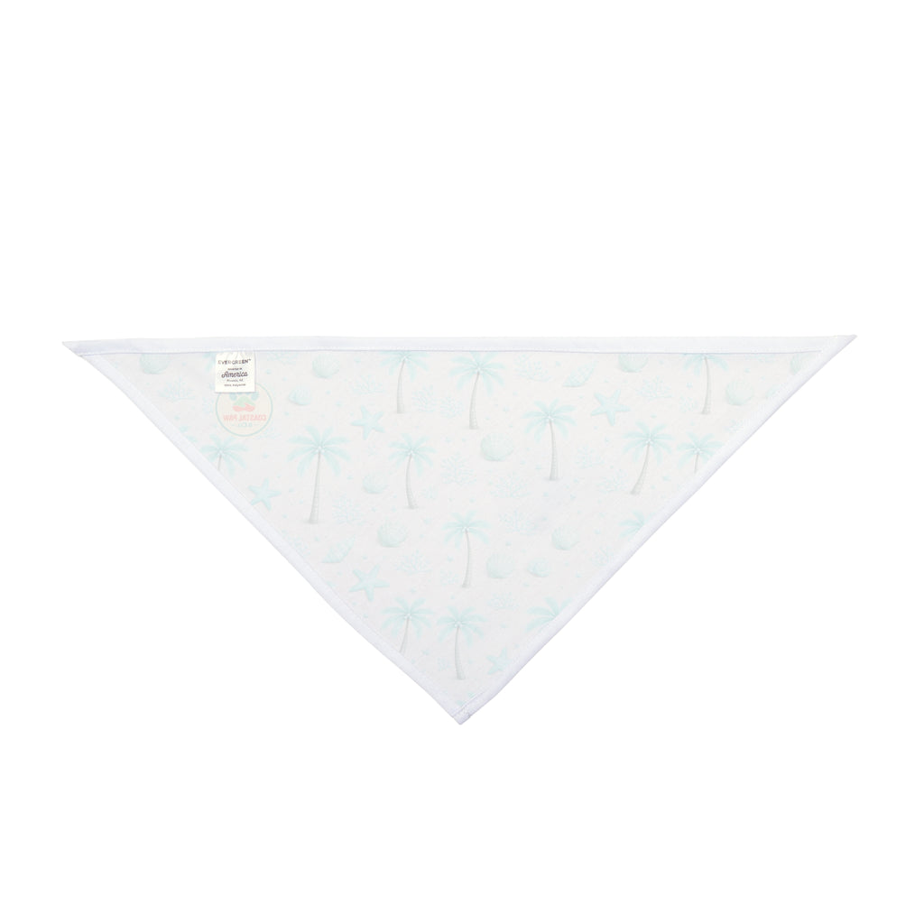 Aqua Palm Tree Pattern Pet Bandana | Tropical Beach Print