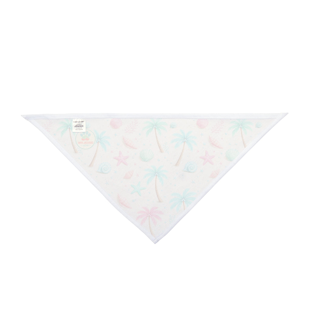 Pastel Beach, Palm Tree, Shells, Pet Bandana | Seashell Starfish Summer Bandana