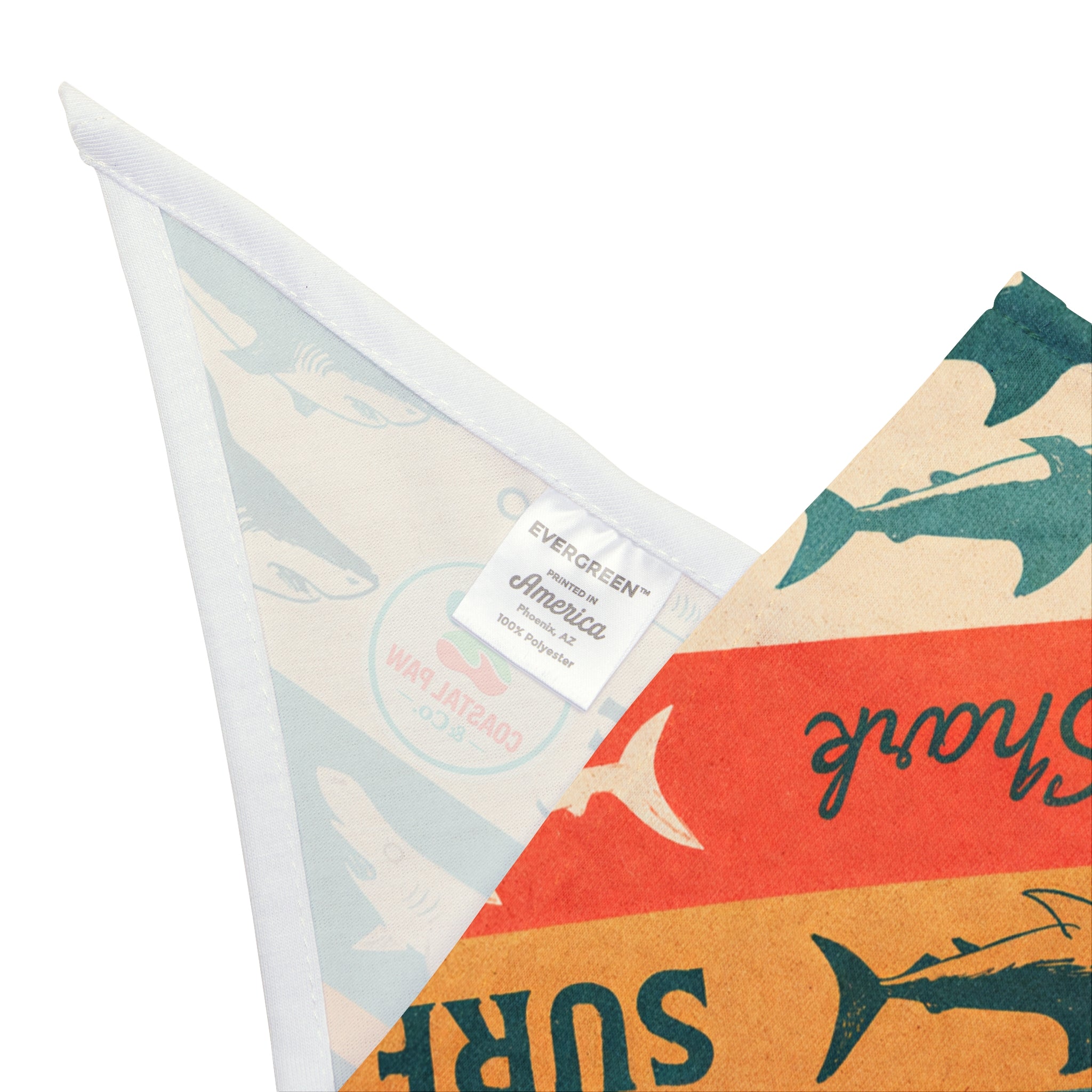 Retro Surf Sharks Pet Bandana | Beach Waves Stripes