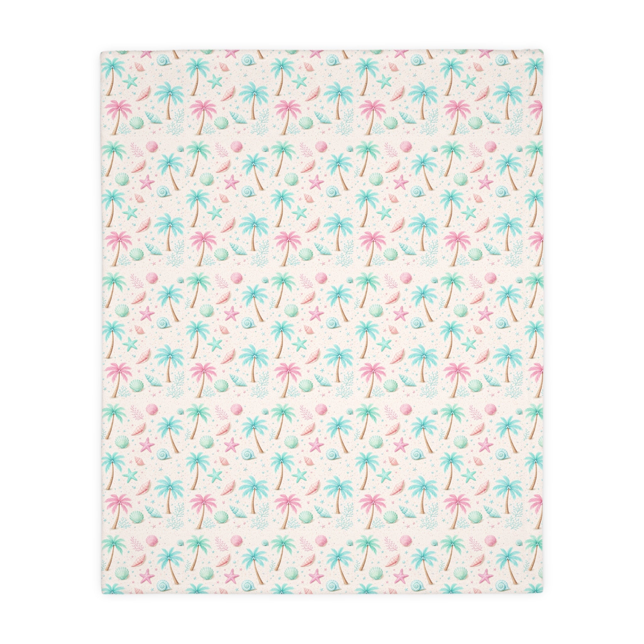 Pastel Palm Trees Blanket | Velveteen Microfiber Throw
