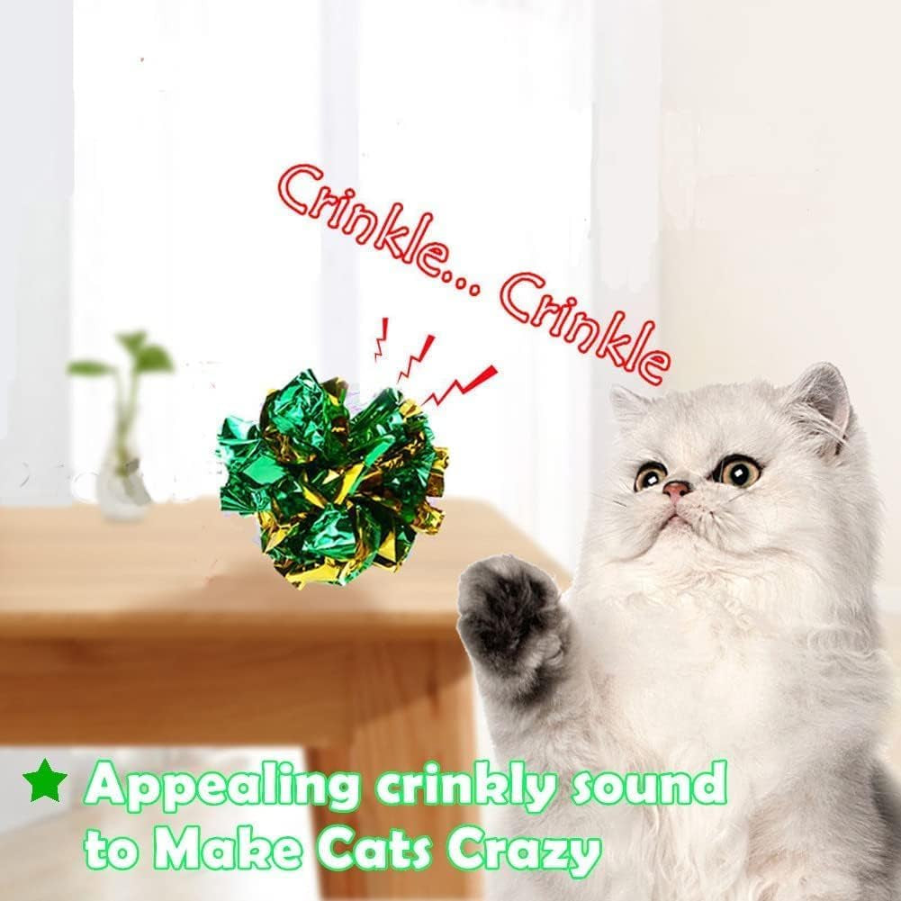 Mylar Crinkle Balls Cat Toys (6 Pack)