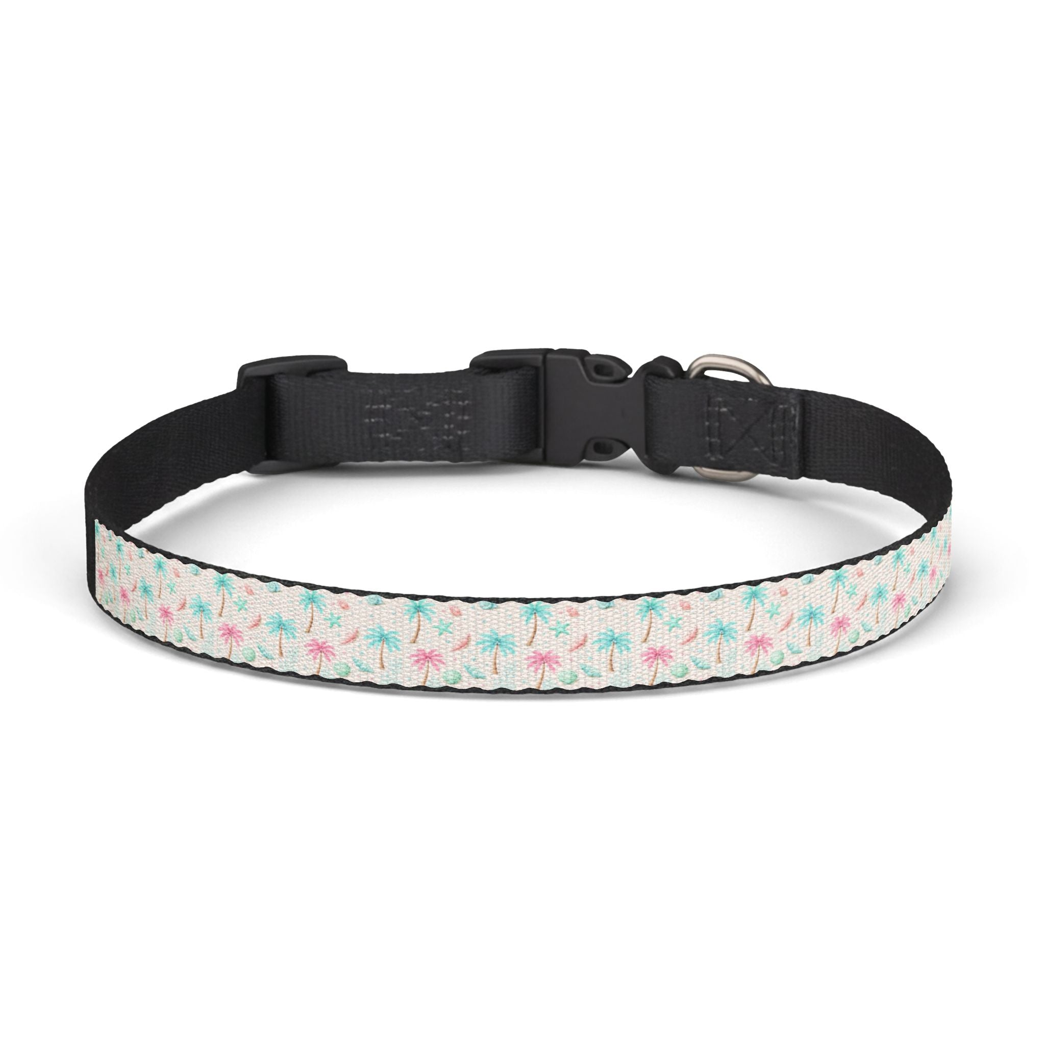 Pastel Palm Tree Pattern Clip-on Pet Collar