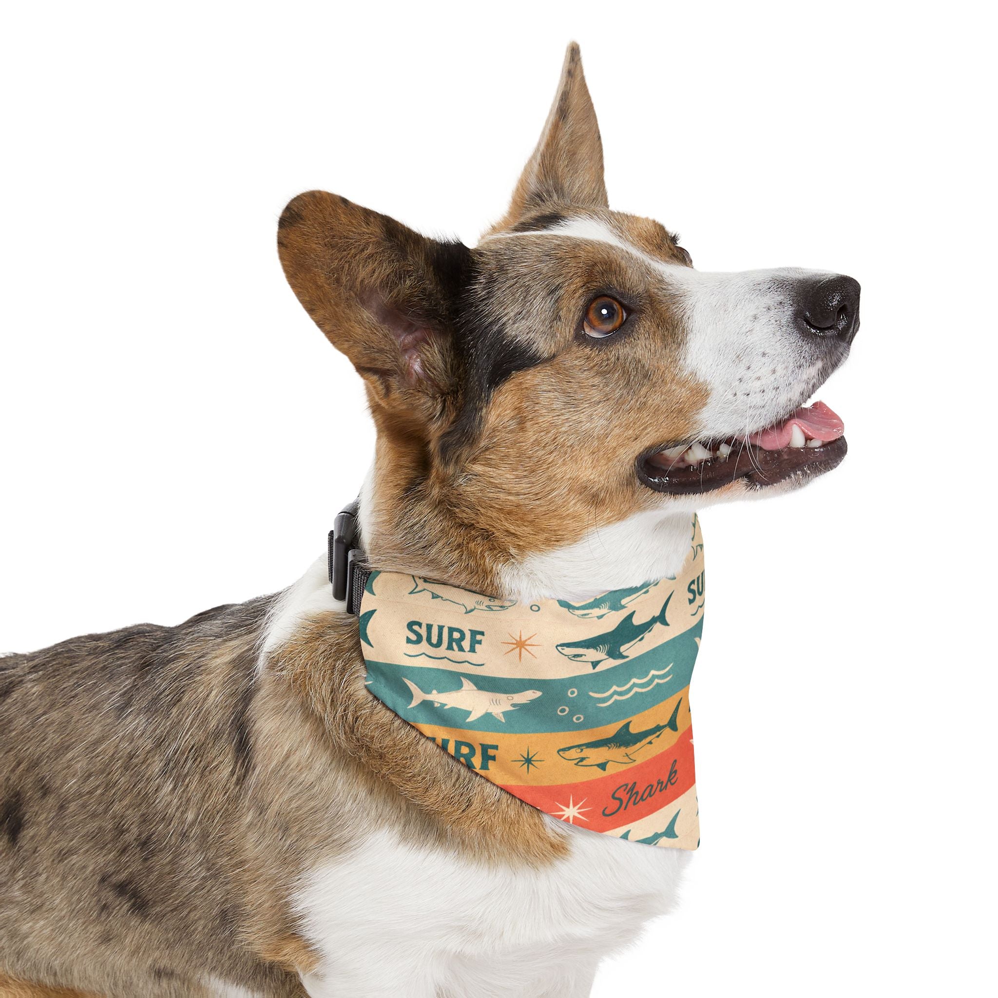 Retro Surf Sharks Pet Bandana Collar