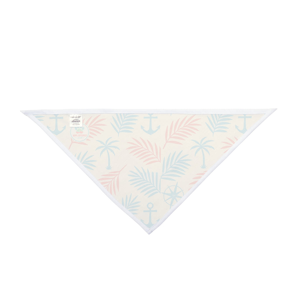 Tropical Palm Anchor Pattern Pet Bandana | Nautical Summer Dog Bandana