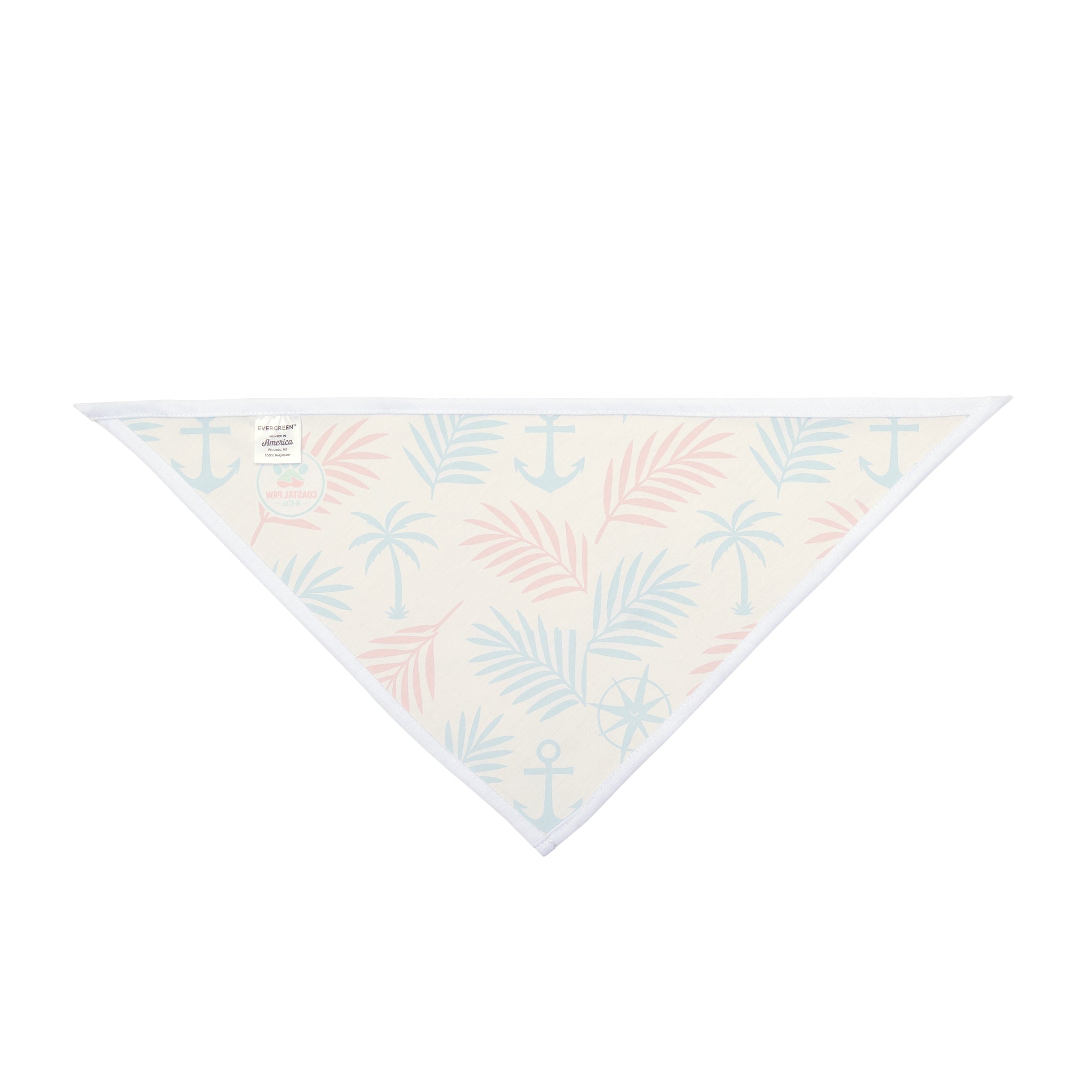 Tropical Palm Anchor Pattern Pet Bandana | Nautical Summer Dog Bandana
