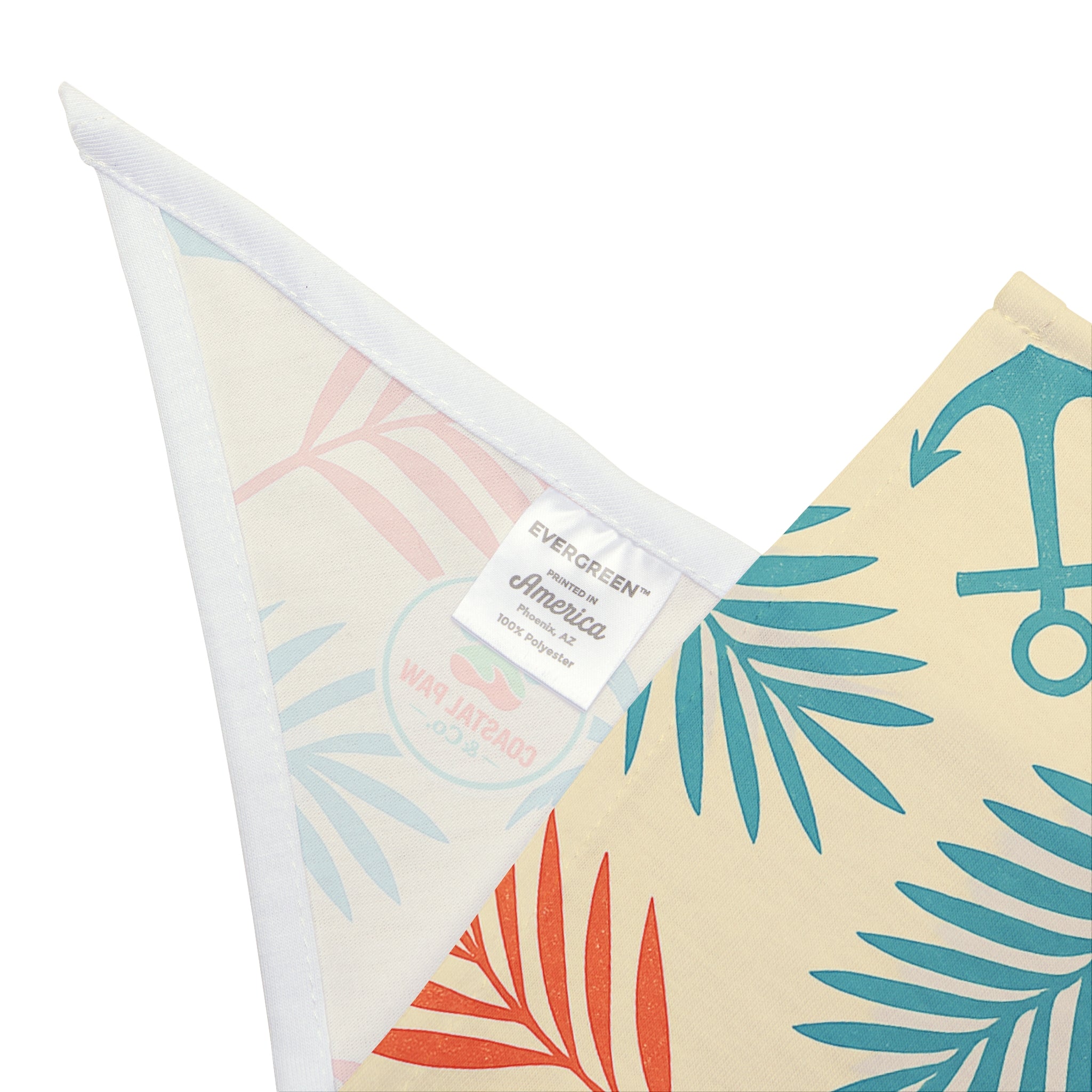 Tropical Palm Anchor Pattern Pet Bandana | Nautical Summer Dog Bandana