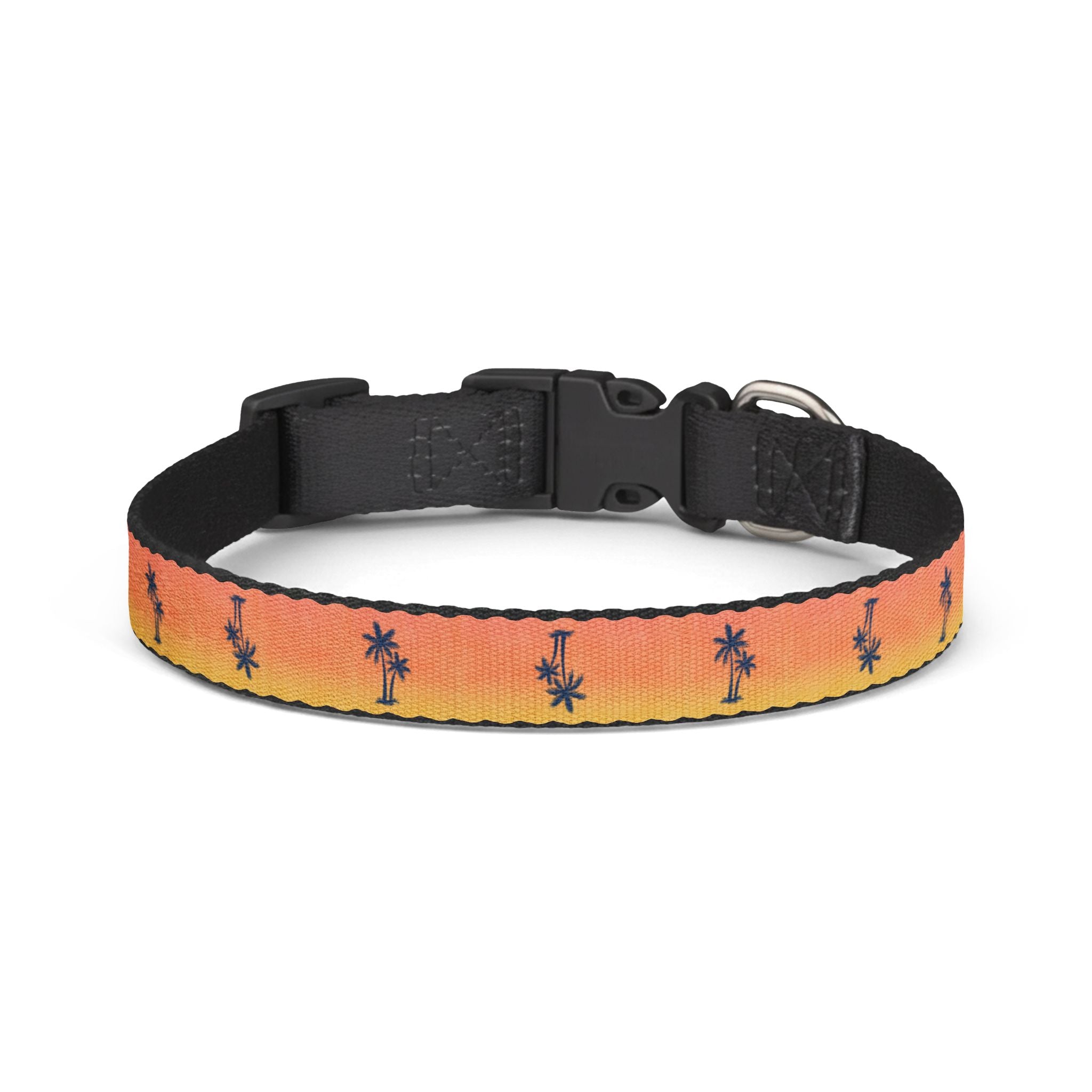 Sunset Palm Pattern Clip-on Pet Collar | Tropical Orange Gradient