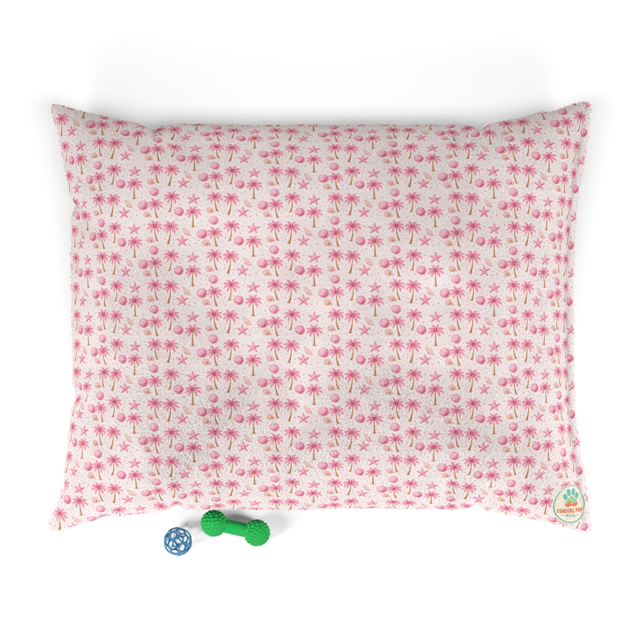 Pink Palm Trees Pattern Pet Bed | Tropical Palm Print Cushion