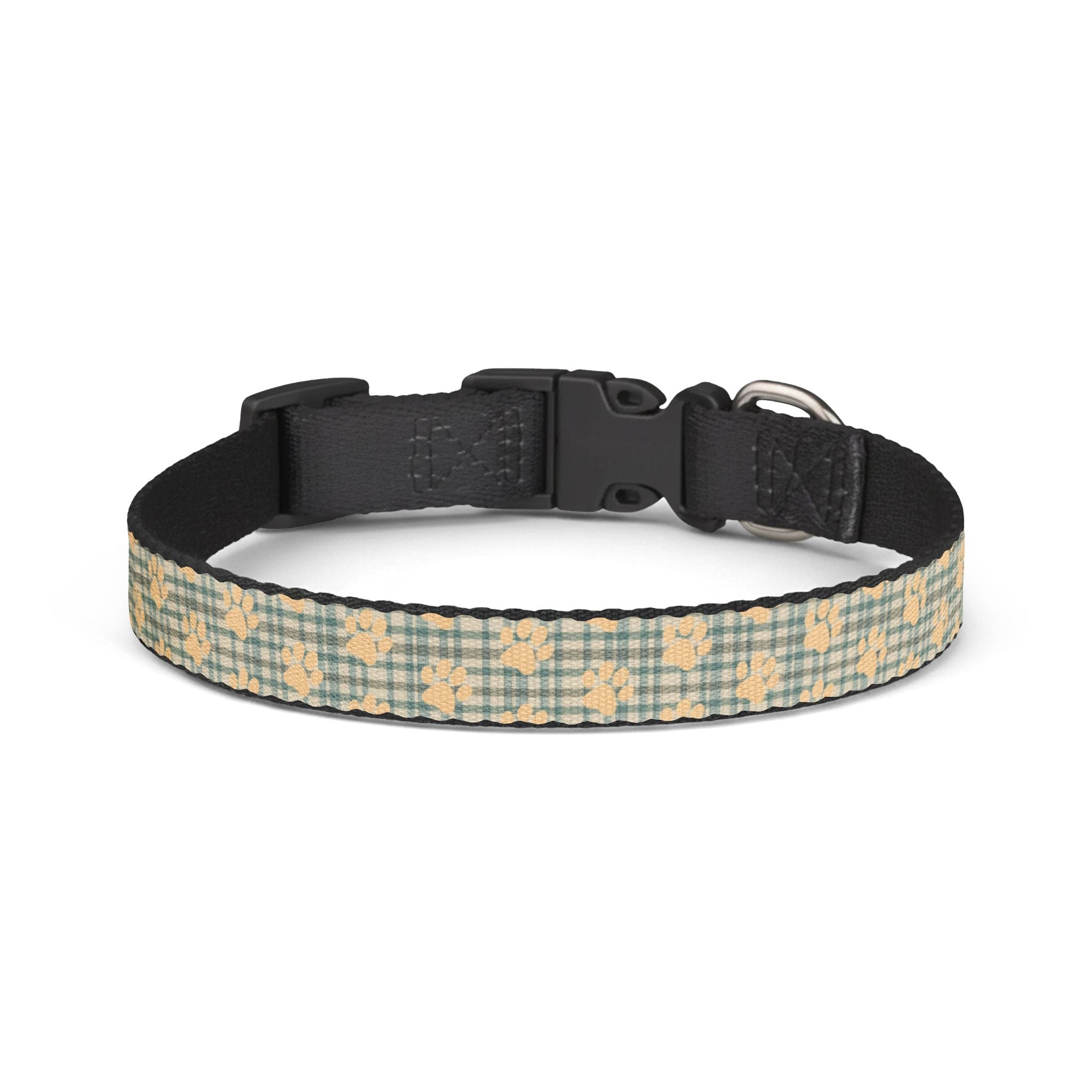 Plaid Paw Print Clip-on Pet Collar | Plaid Pattern, Adjustable