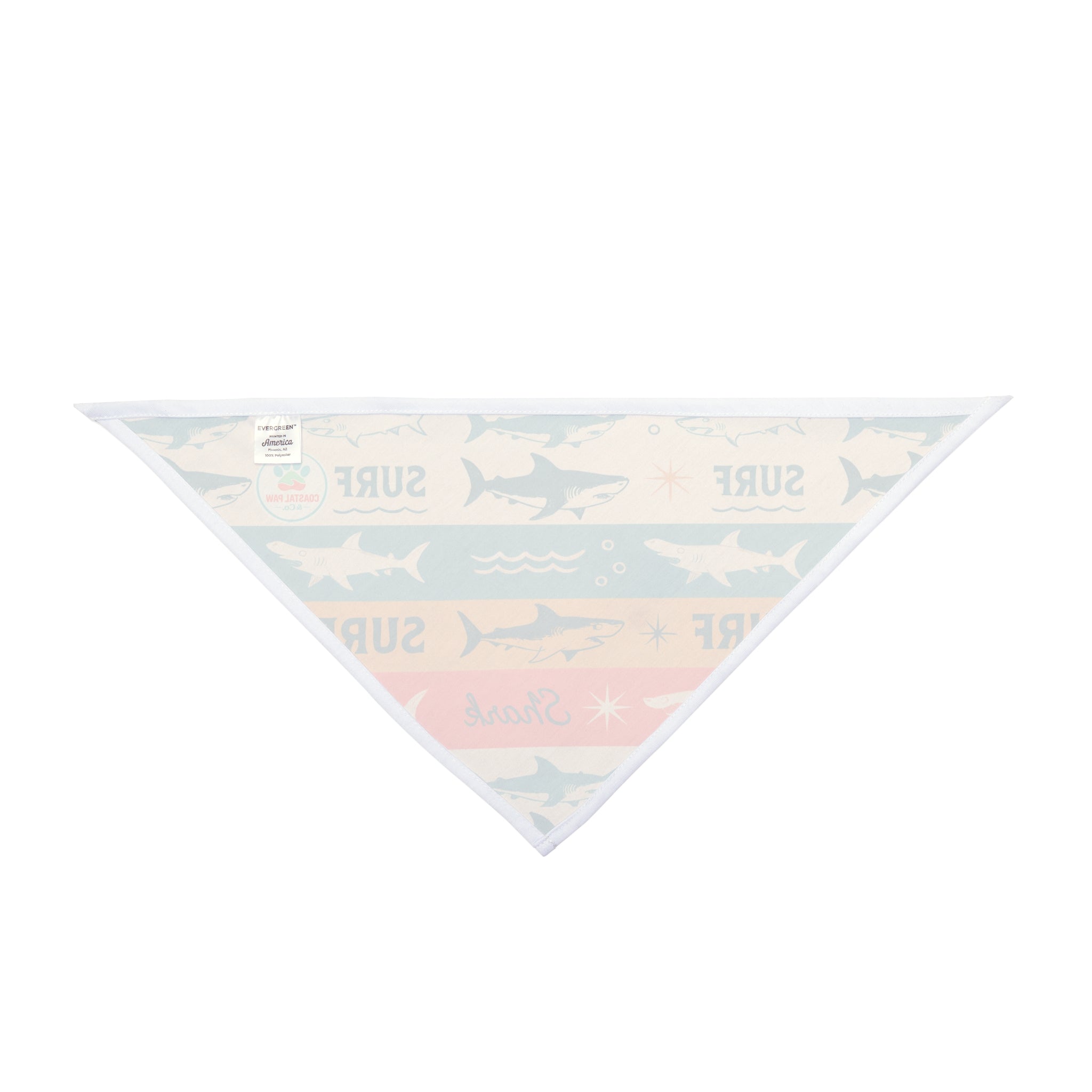 Retro Surf Sharks Pet Bandana | Beach Waves Stripes