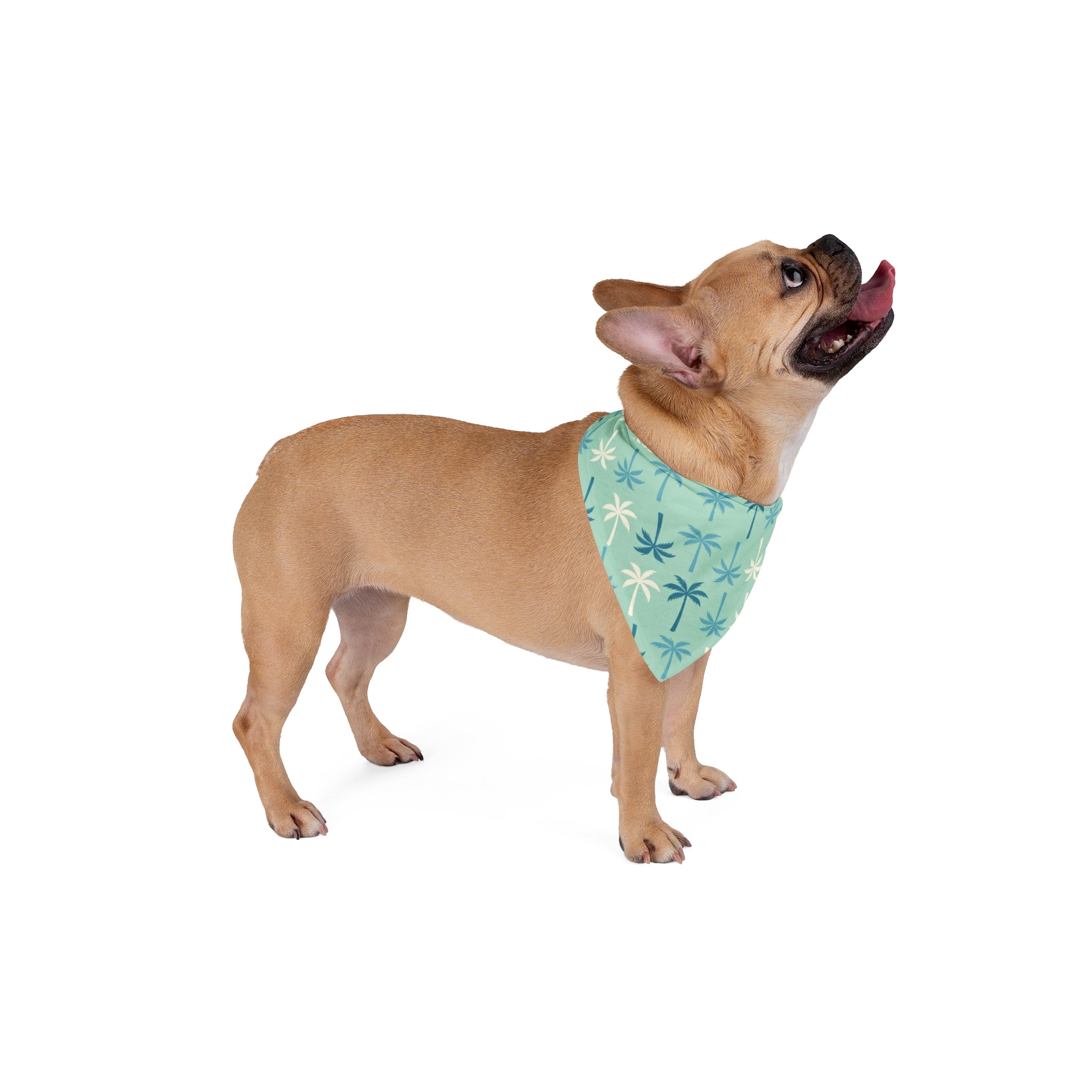 Teal Palm Tree Pattern Pet Bandana | Tropical Dog Bandana