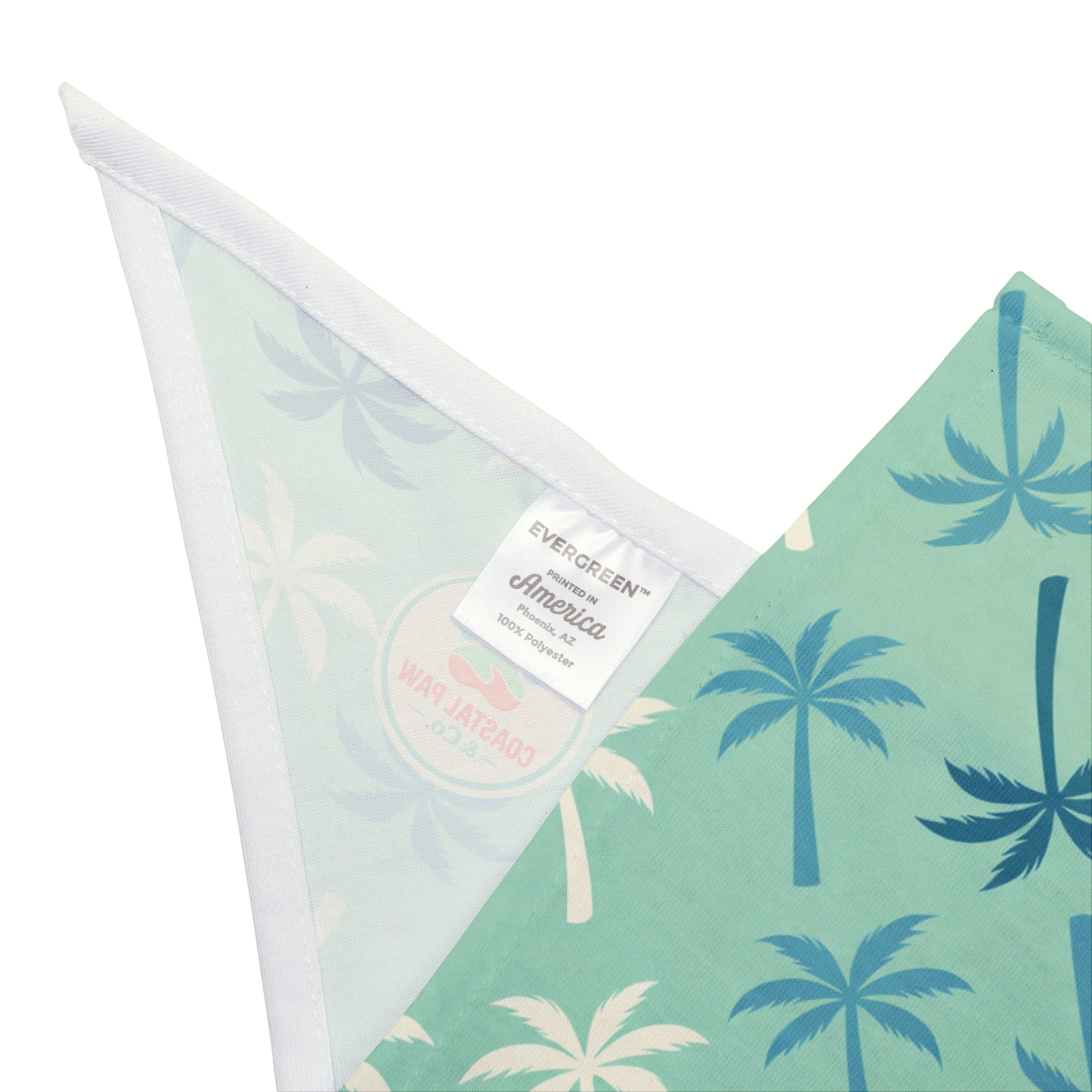Teal Palm Tree Pattern Pet Bandana | Tropical Dog Bandana