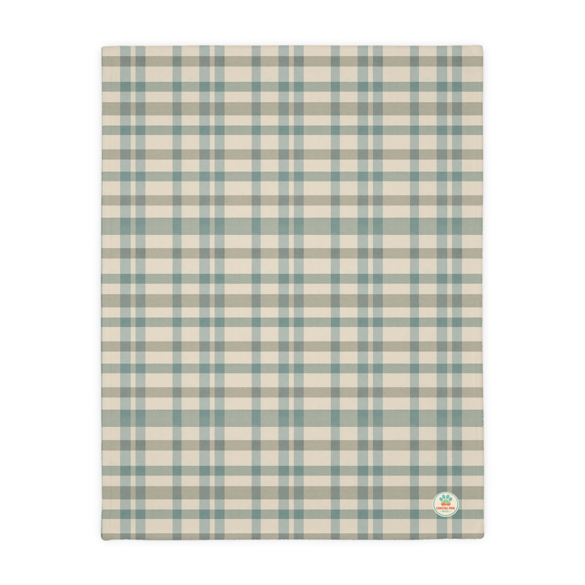 Blue Plaid and Palm Trees Blanket | Reversible Two-Sided Throw