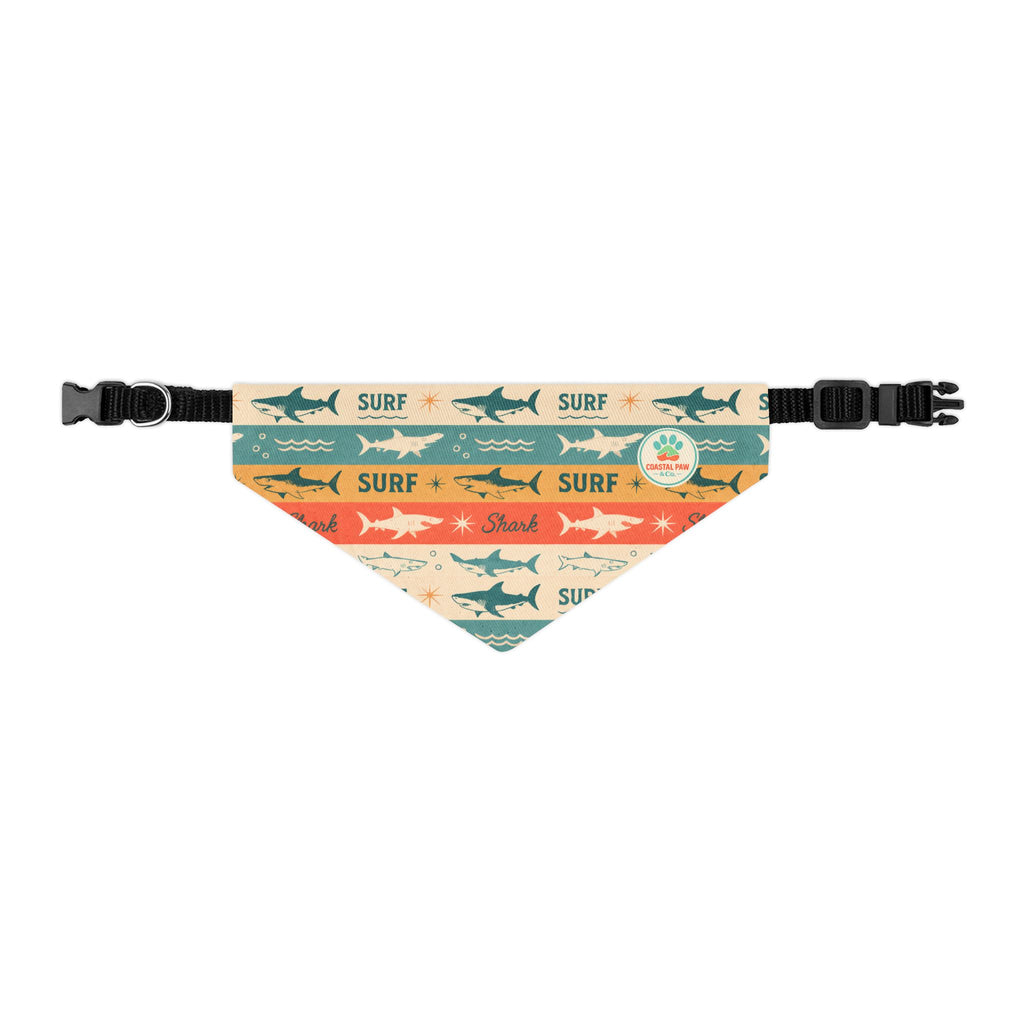 Retro Surf Sharks Pet Bandana Collar