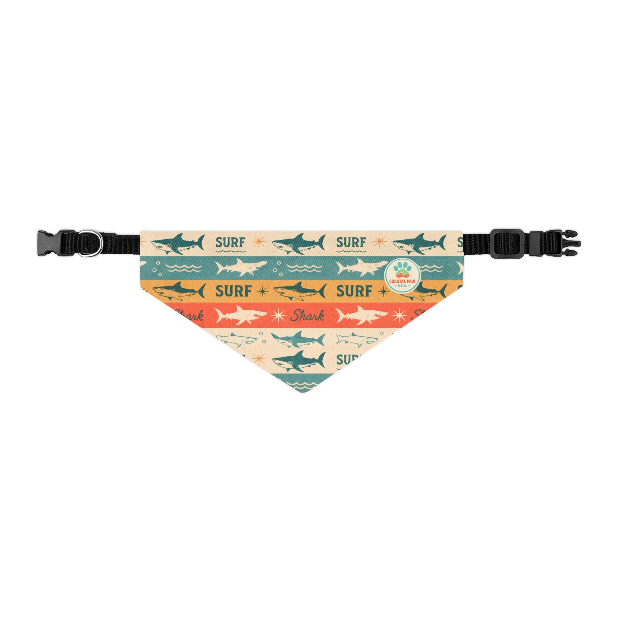 Retro Surf Sharks Pet Bandana Collar