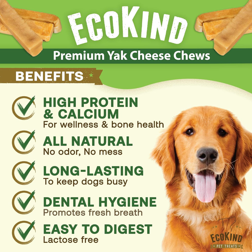 Gold Yak Chews for Medium Dogs (3 Medium Sized Chews) - Coastal Paw & Co