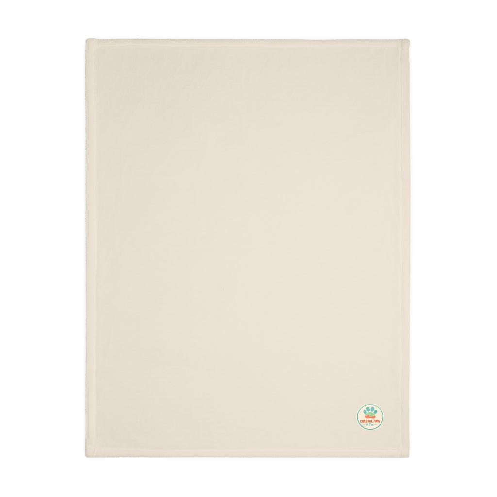 Floral Paw Print Blanket Velveteen Microfiber Blanket | Two-Sided Print