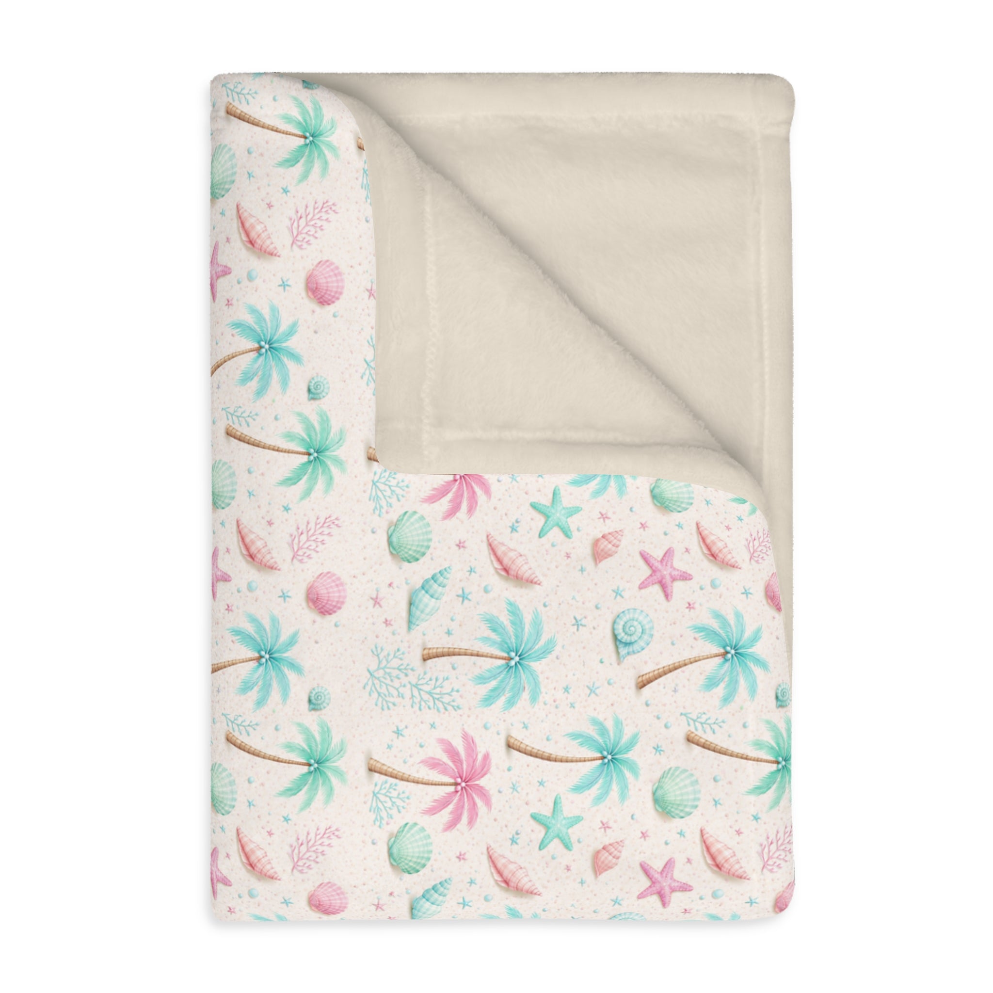 Pastel Palm Trees Blanket | Velveteen Microfiber Throw