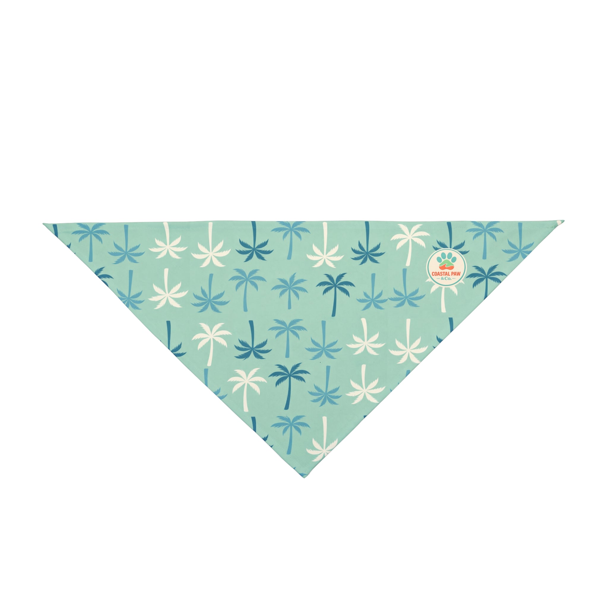 Teal Palm Tree Pattern Pet Bandana | Tropical Dog Bandana
