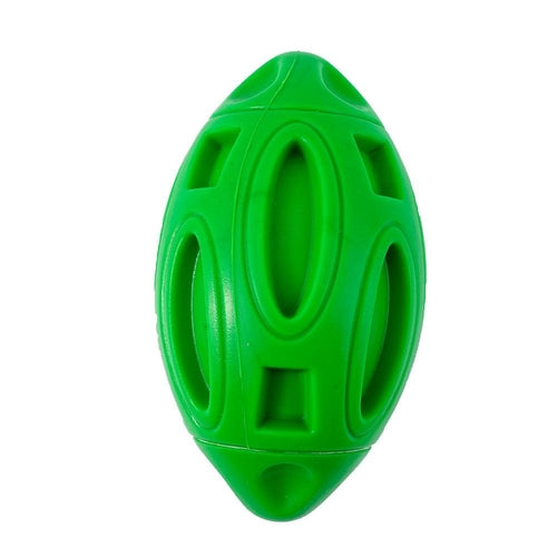 Soft & Durable Rubber Rugby Dog Ball With Squeaker - Coastal Paw & Co