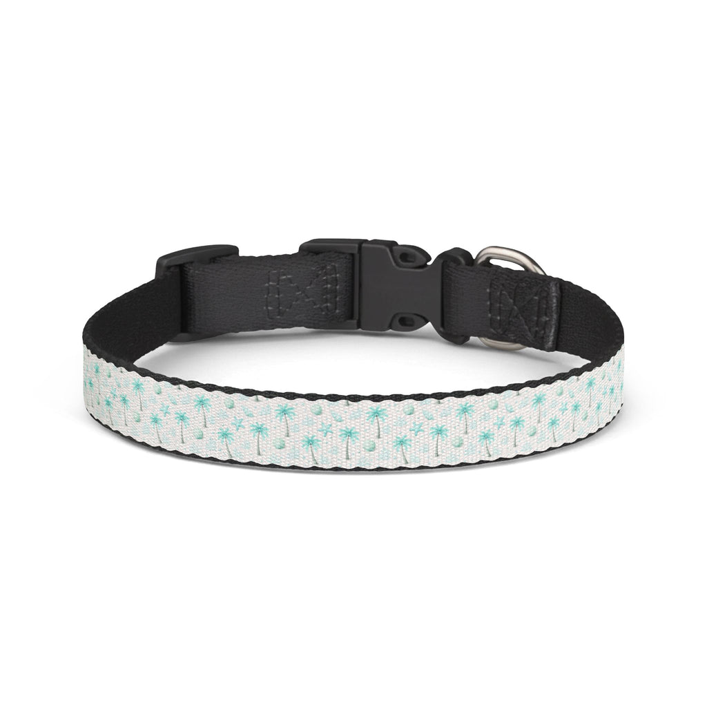 Aqua Palm Tree Clip-on Pet Collar | Adjustable Dog Cat Collar