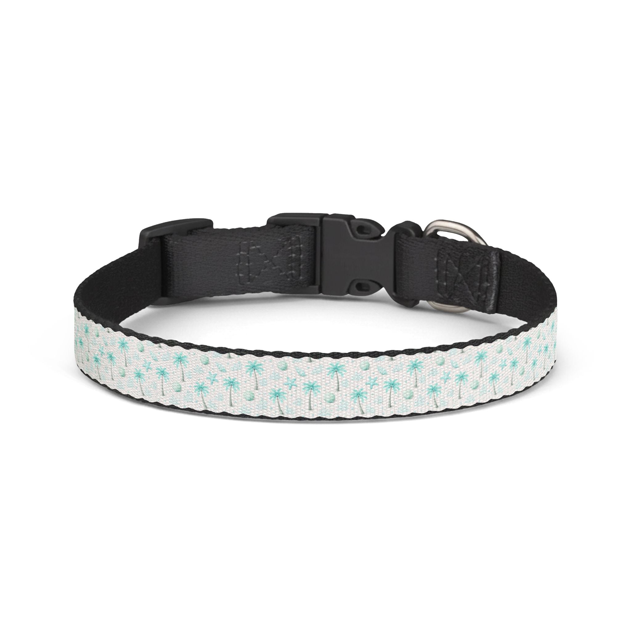 Aqua Palm Tree Clip-on Pet Collar | Adjustable Dog Cat Collar